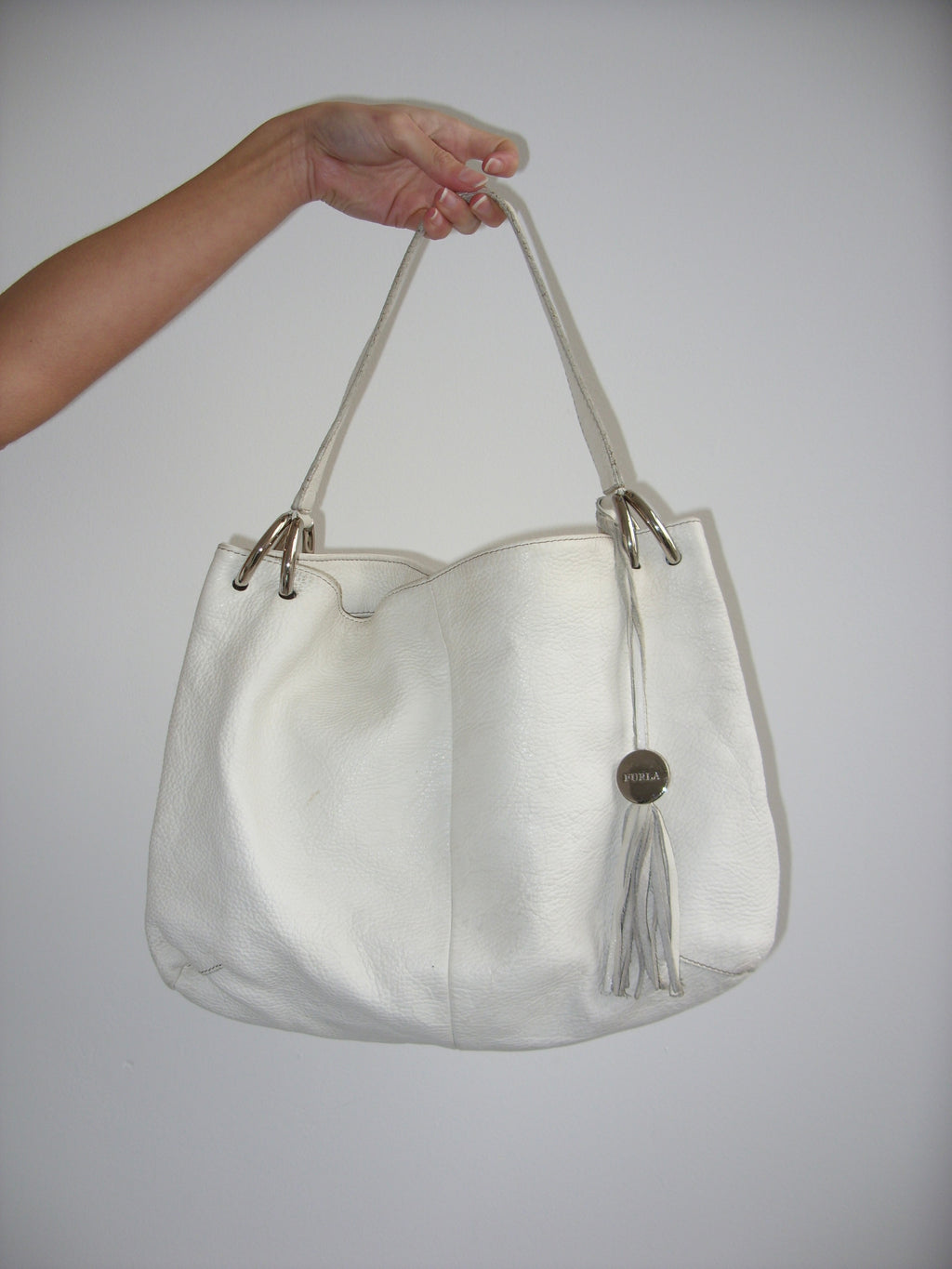 White Leather Shoulder Bag