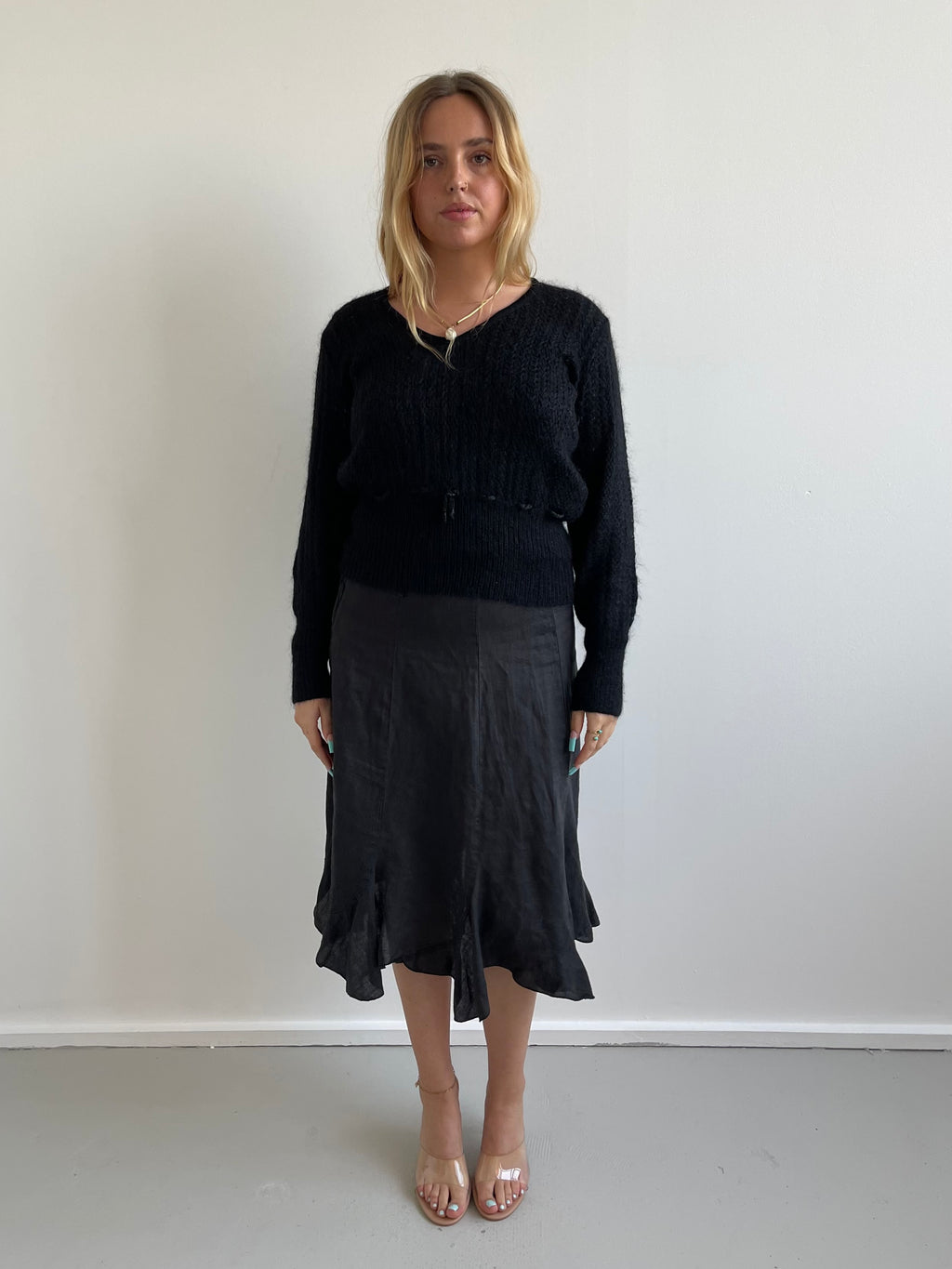 Vintage black loose knit jumper