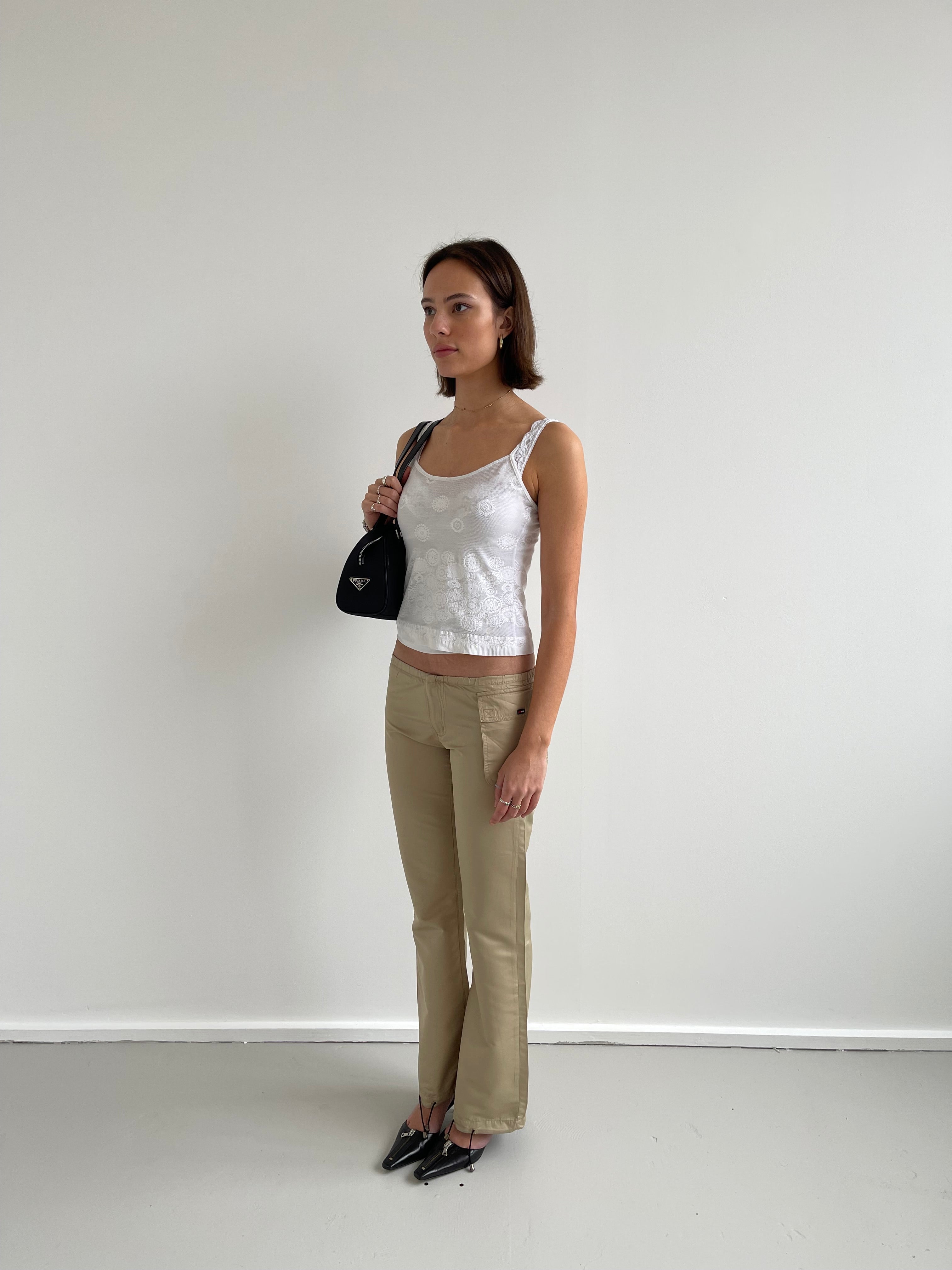 Tommy Hilfiger beige straight leg trousers