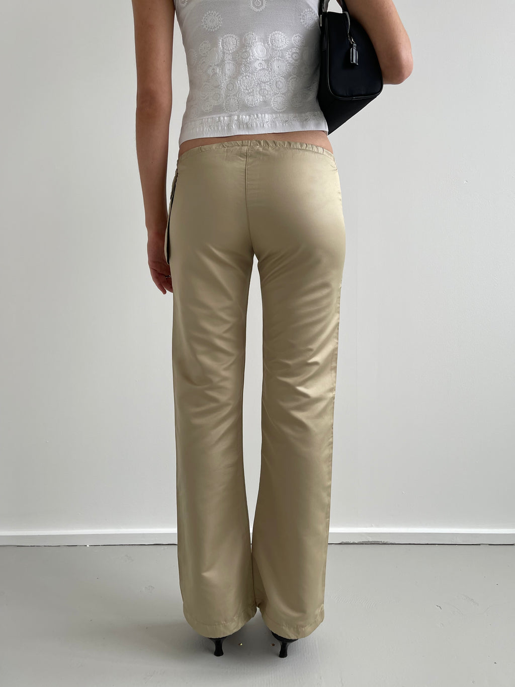 Tommy Hilfiger beige straight leg trousers