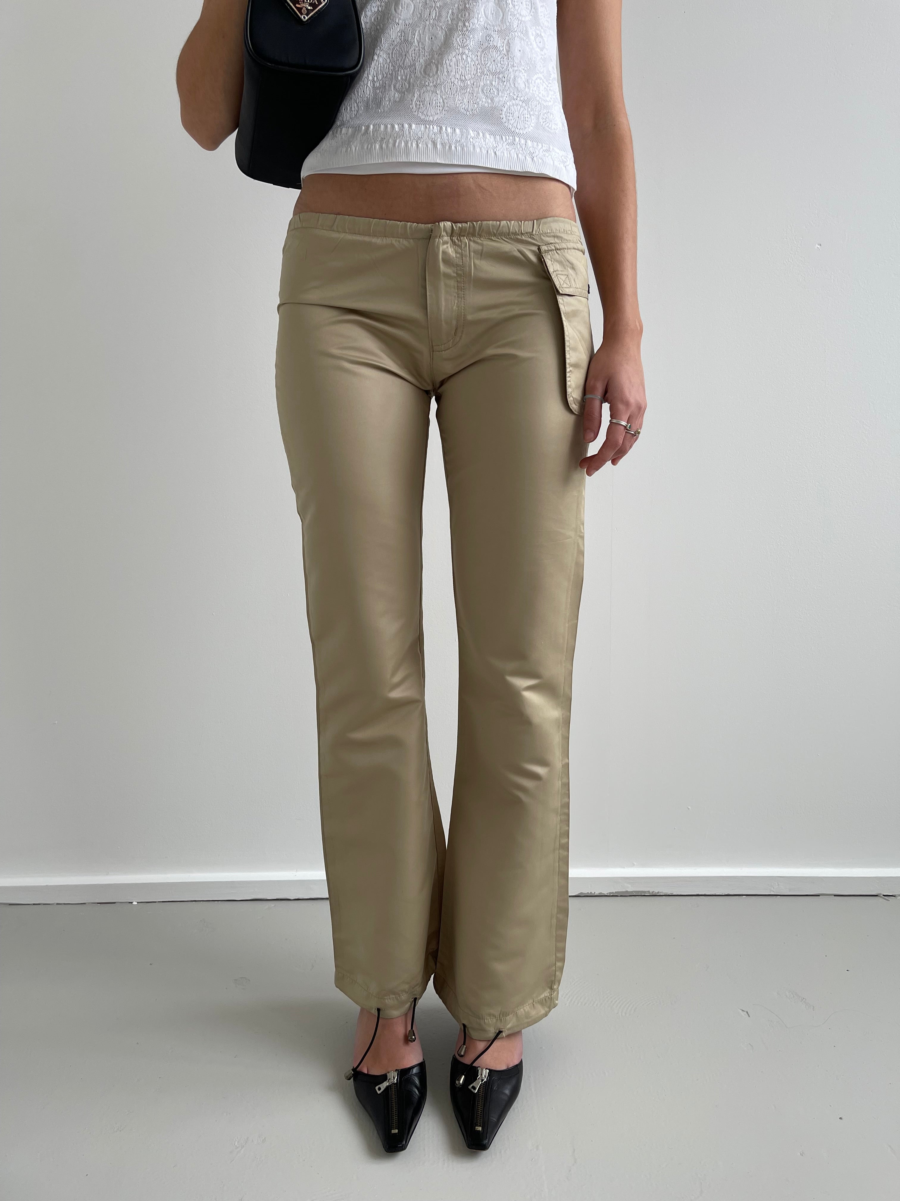 Tommy Hilfiger beige straight leg trousers