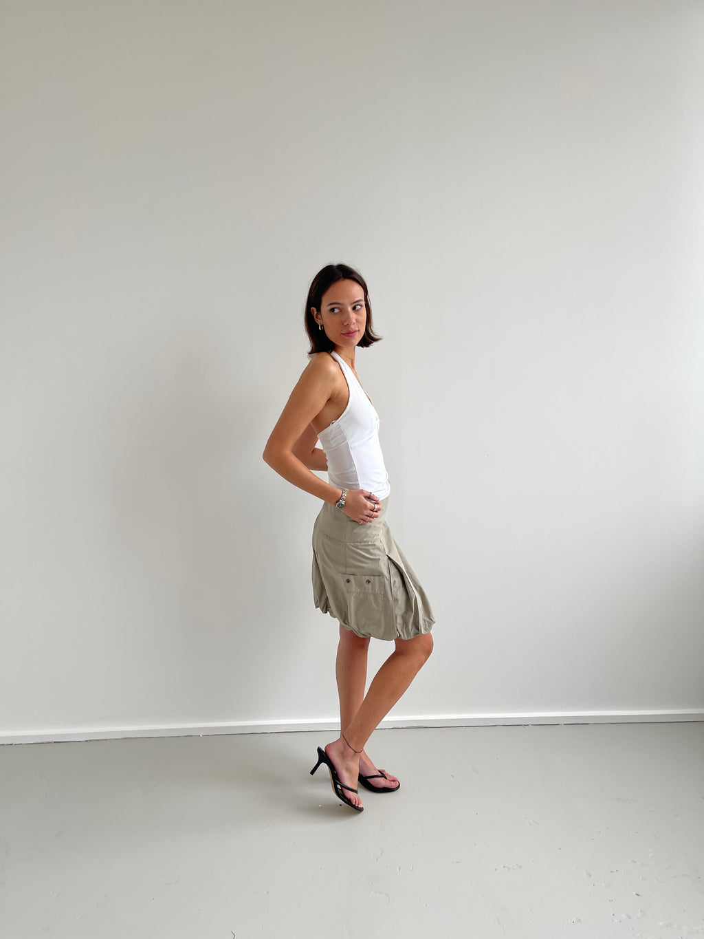 White halterneck top