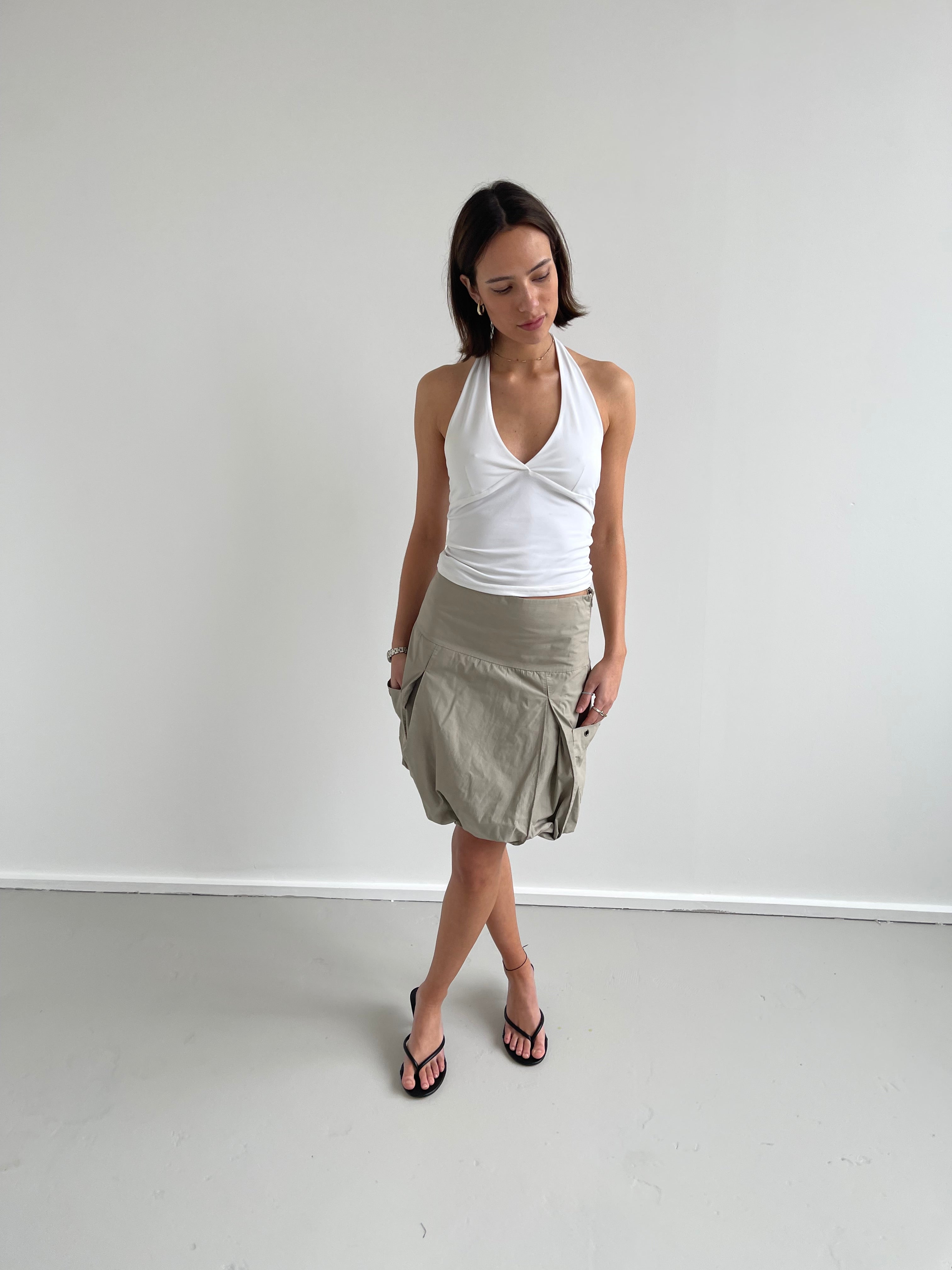 White halterneck top