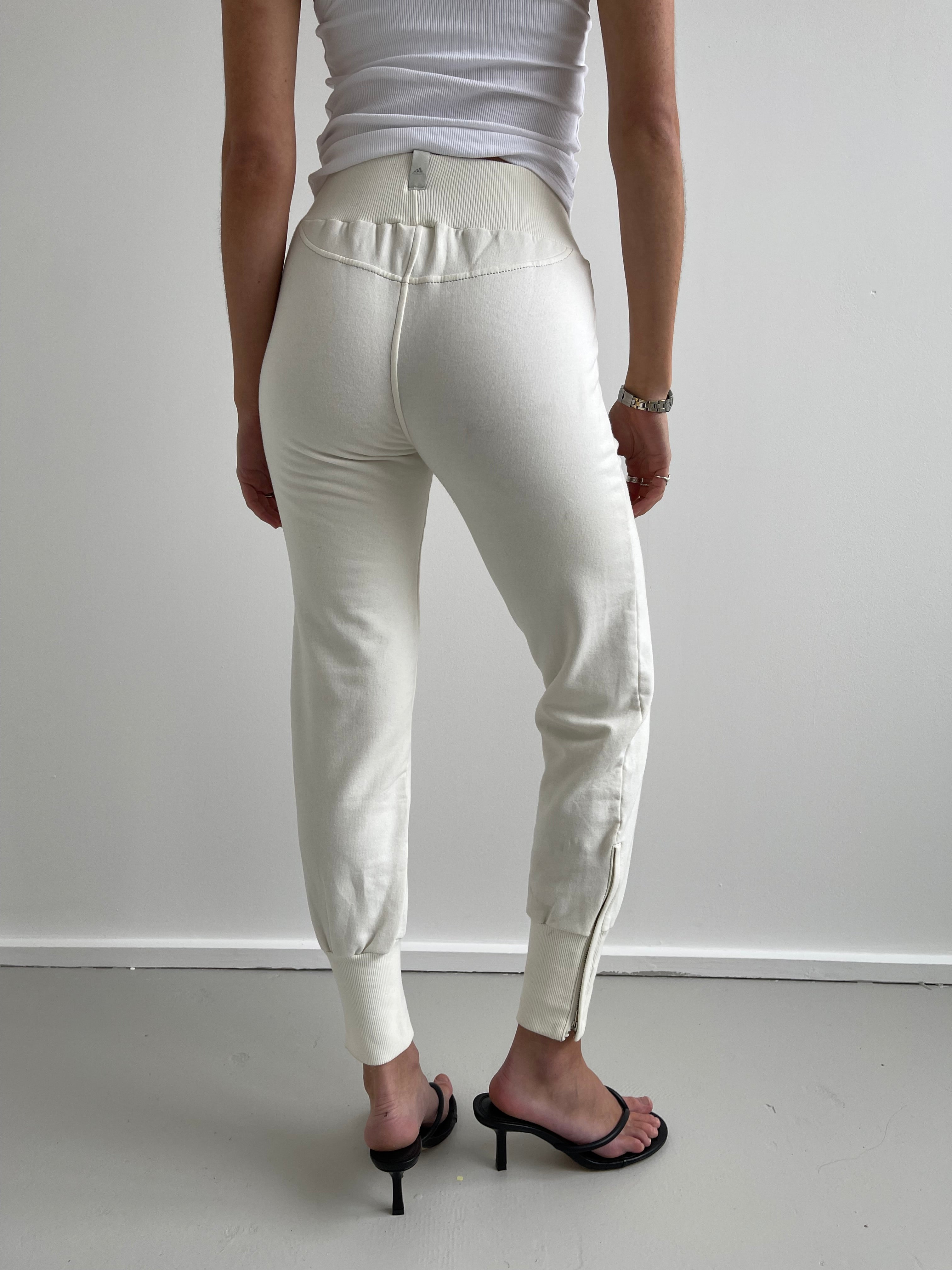Adidas cream joggers with cuffed hems