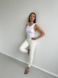 Adidas cream joggers with cuffed hems