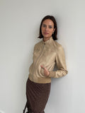 Tan buttery soft leather bomber jacket
