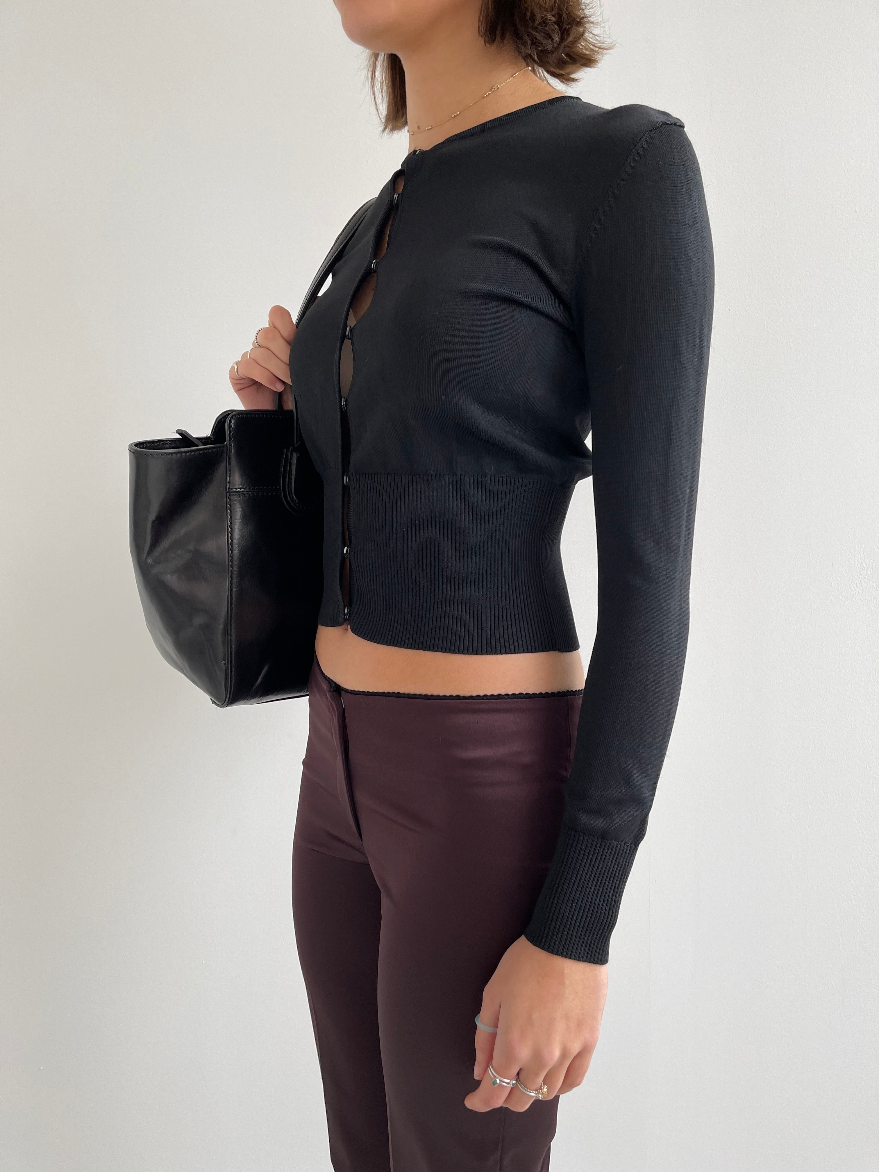 Extyn 00s black rayon cardigan