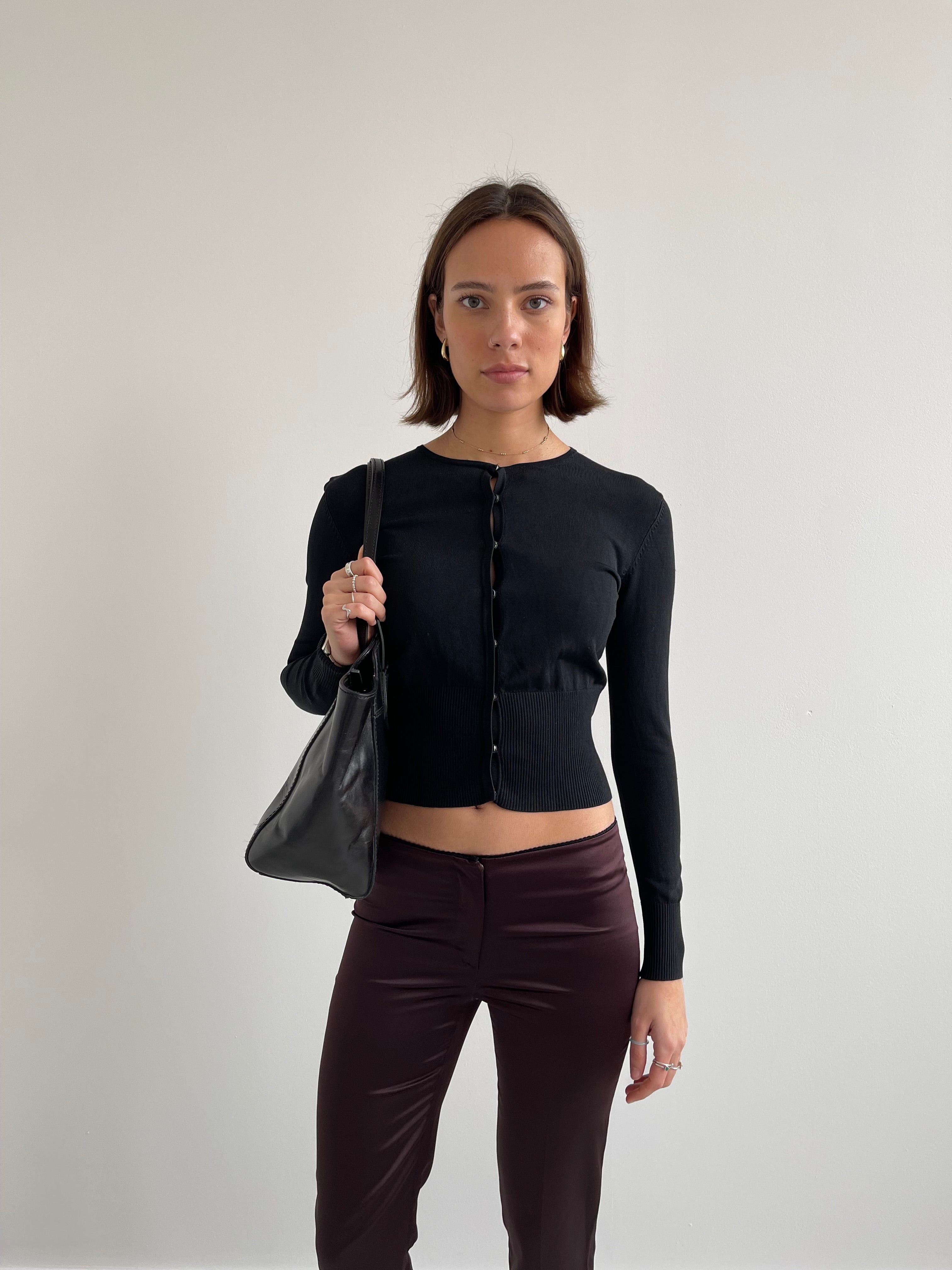 Extyn 00s black rayon cardigan