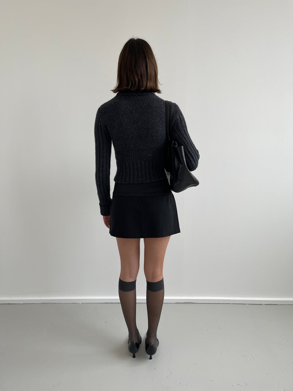 Phard black pleated mini skirt