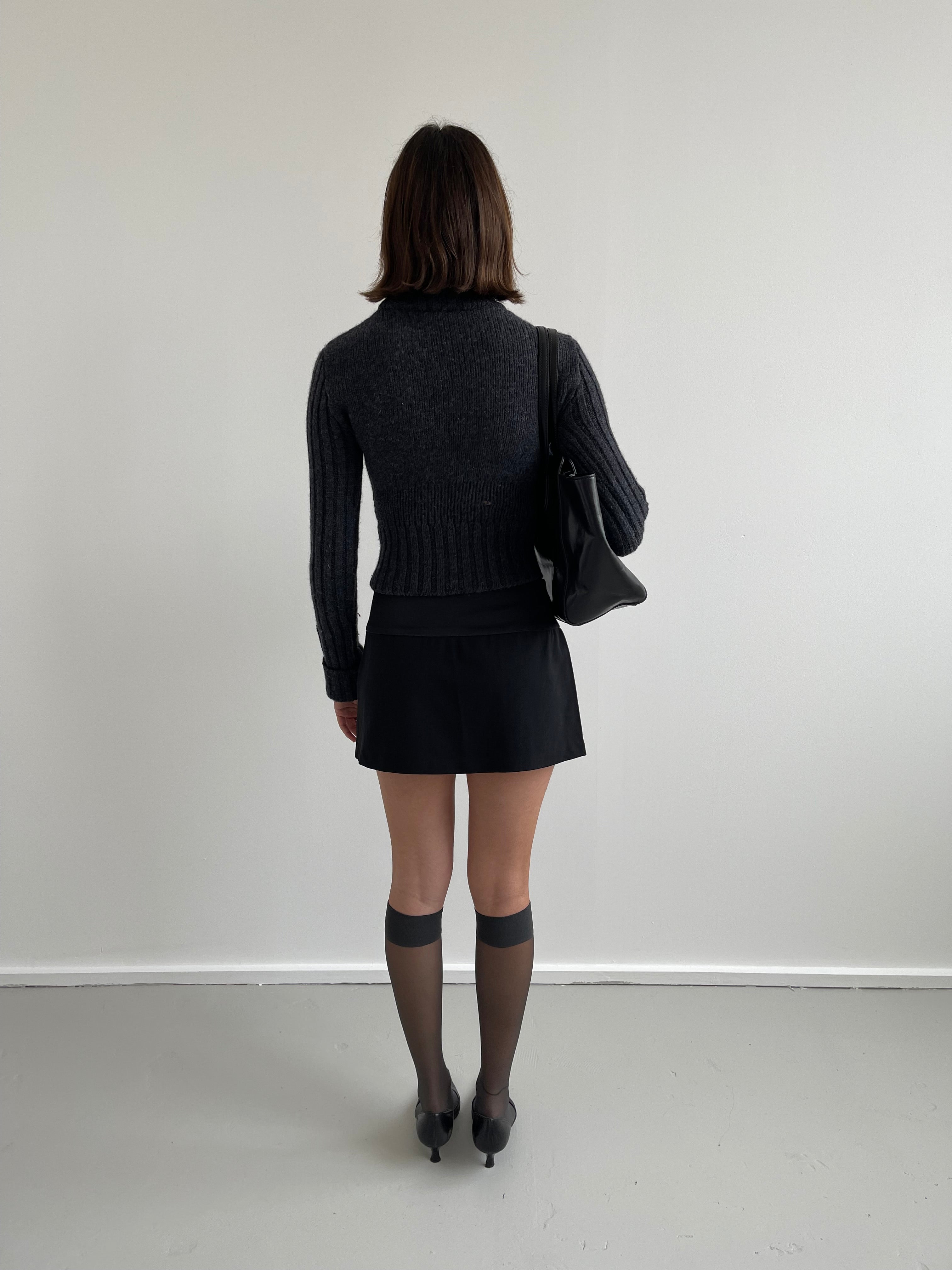 Phard black pleated mini skirt