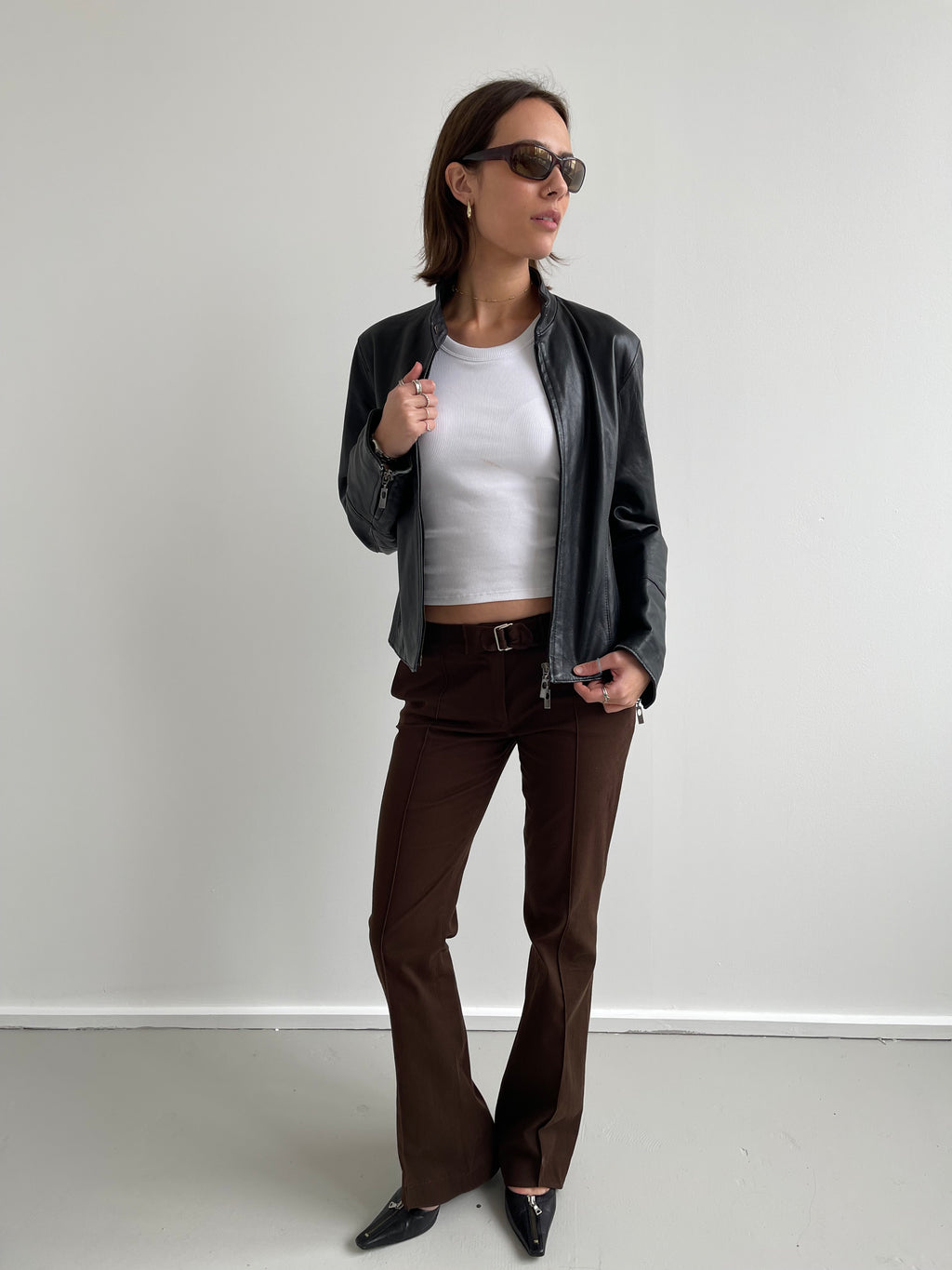Vintage black leather jacket