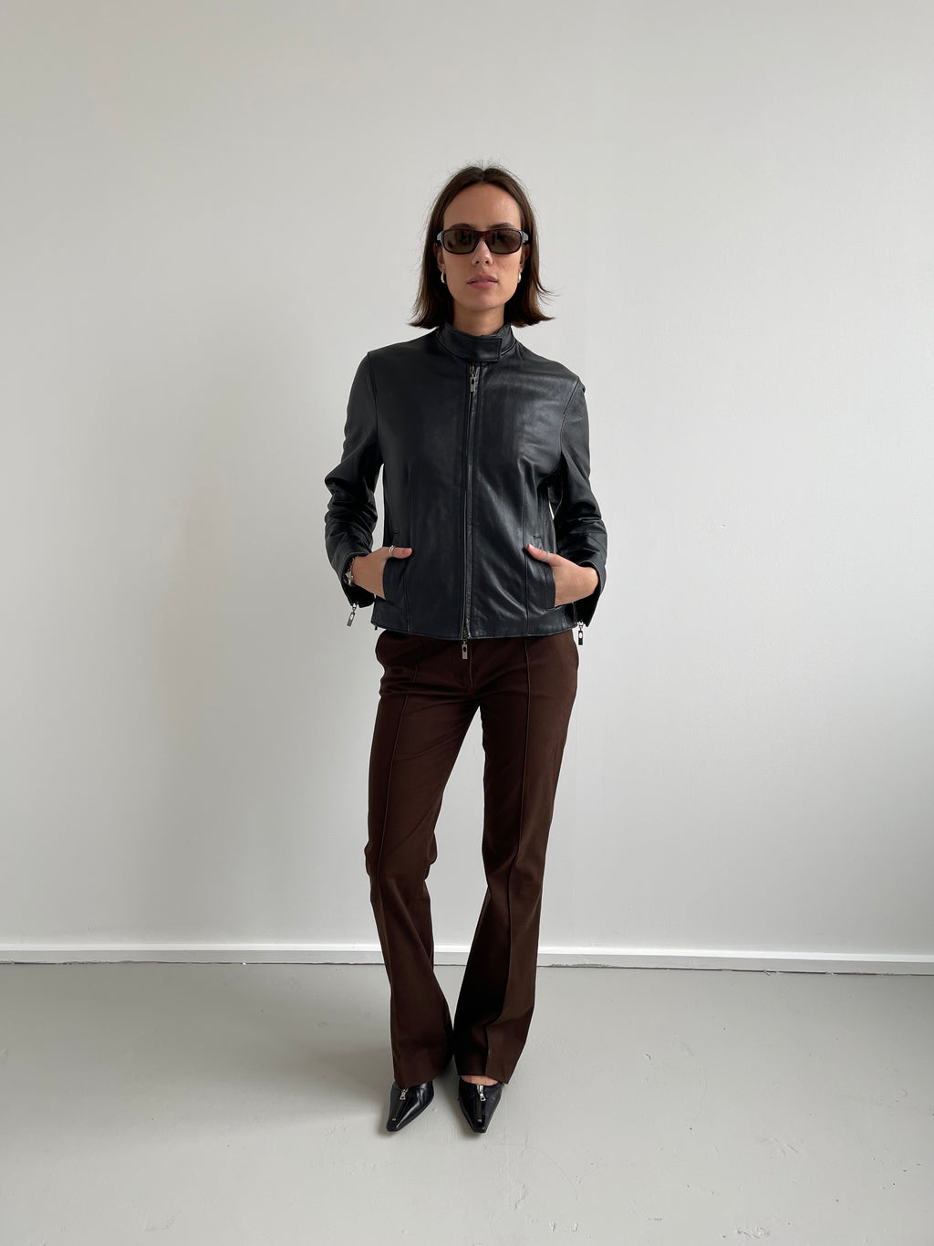 Vintage black leather jacket