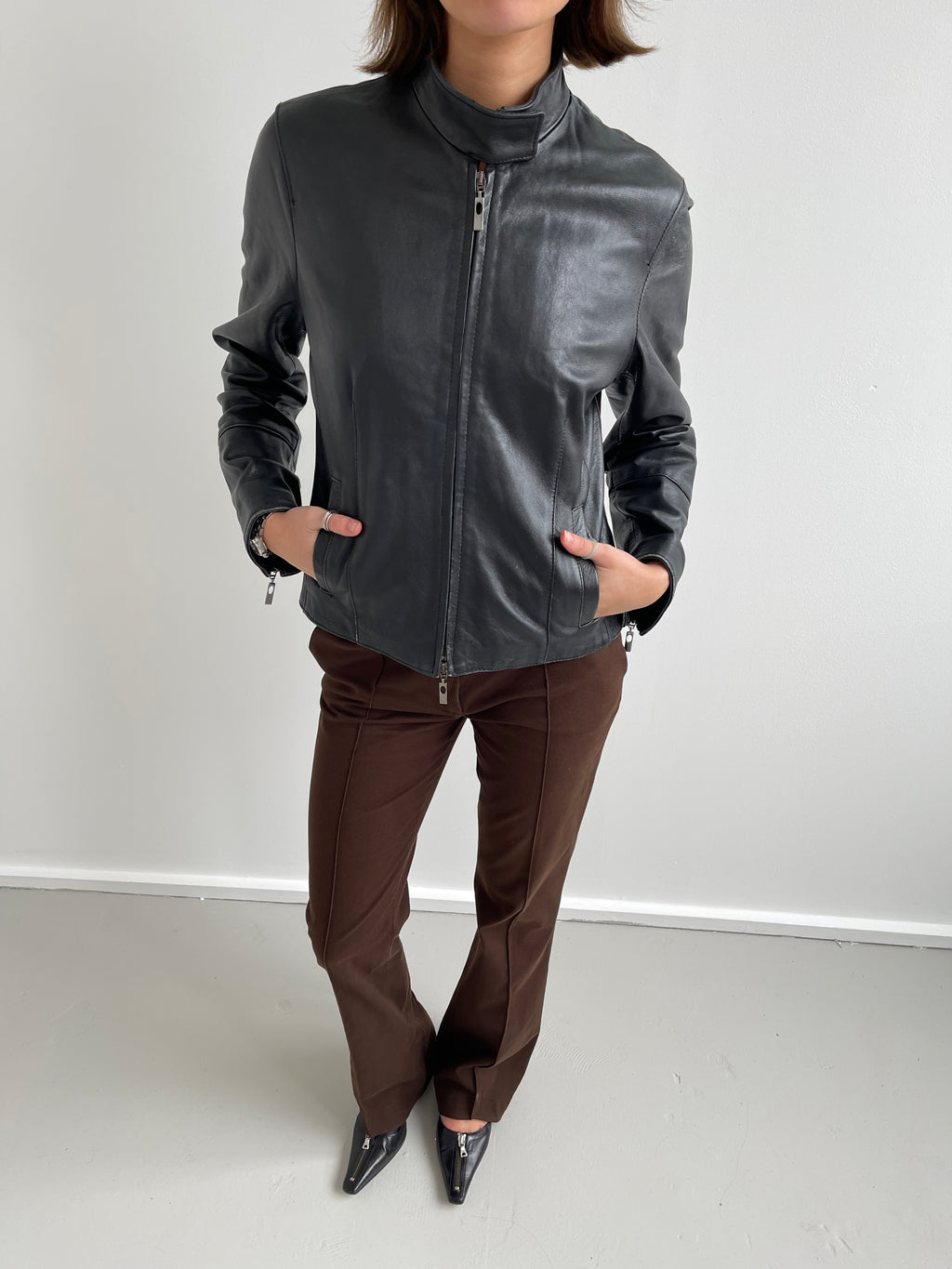 Vintage black leather jacket