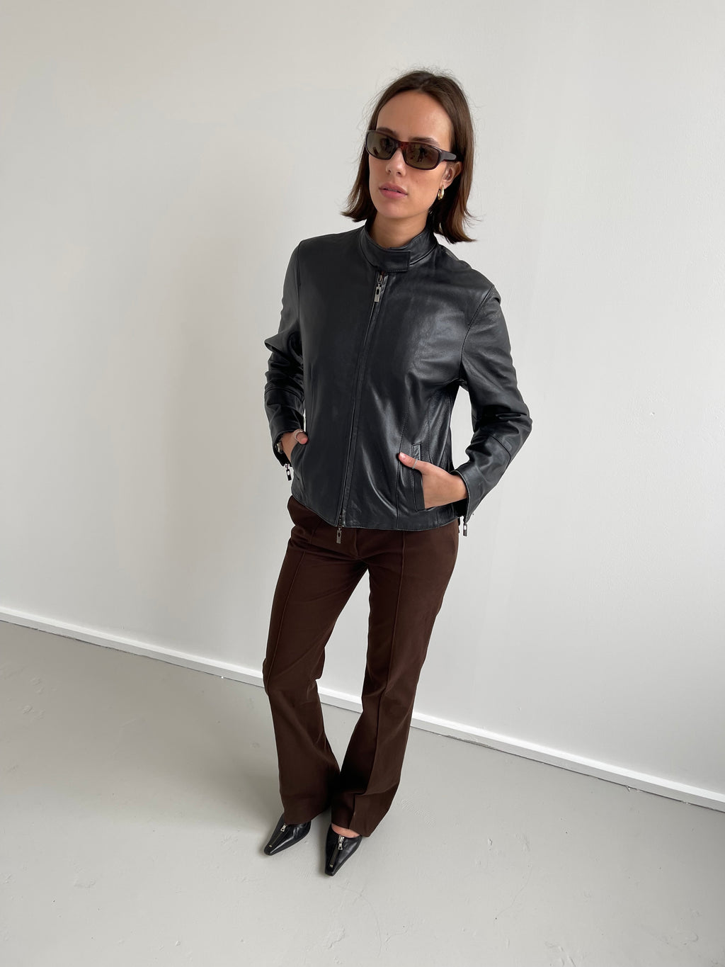 Vintage black leather jacket