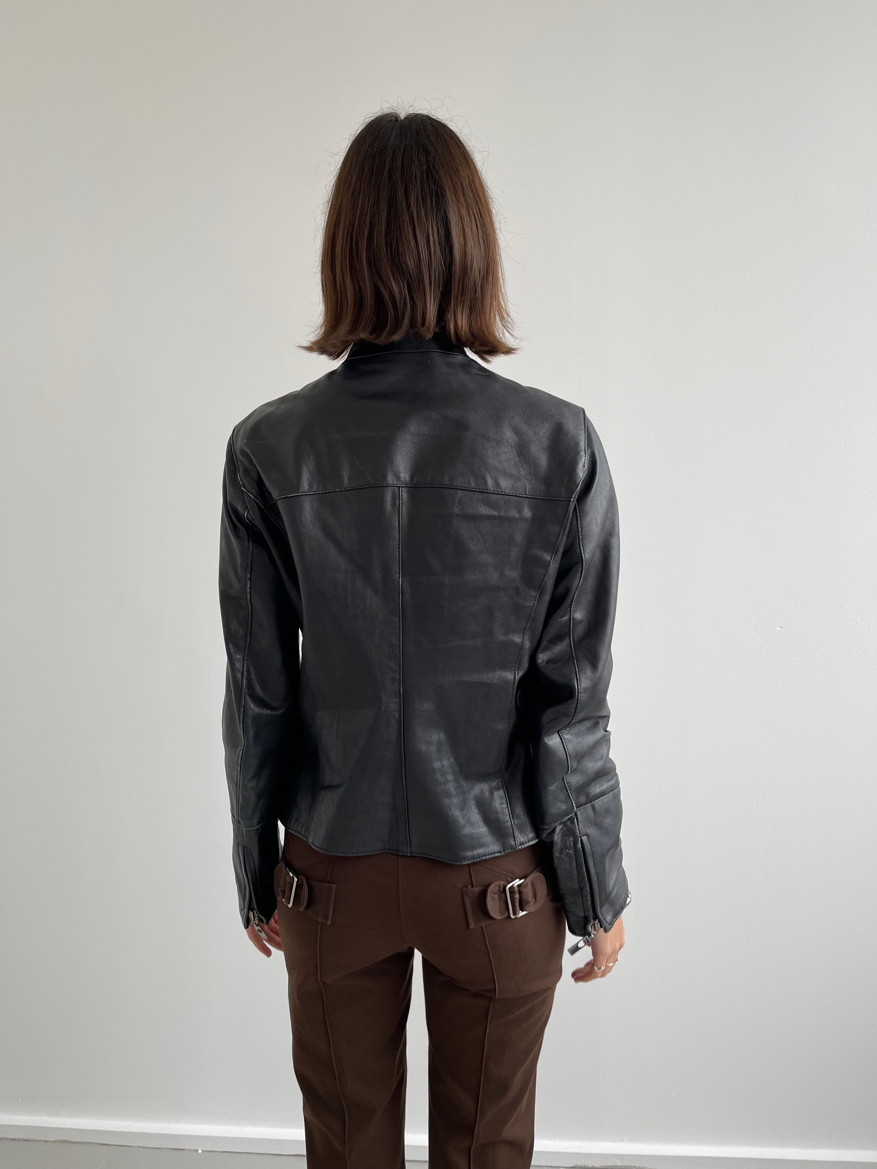 Vintage black leather jacket