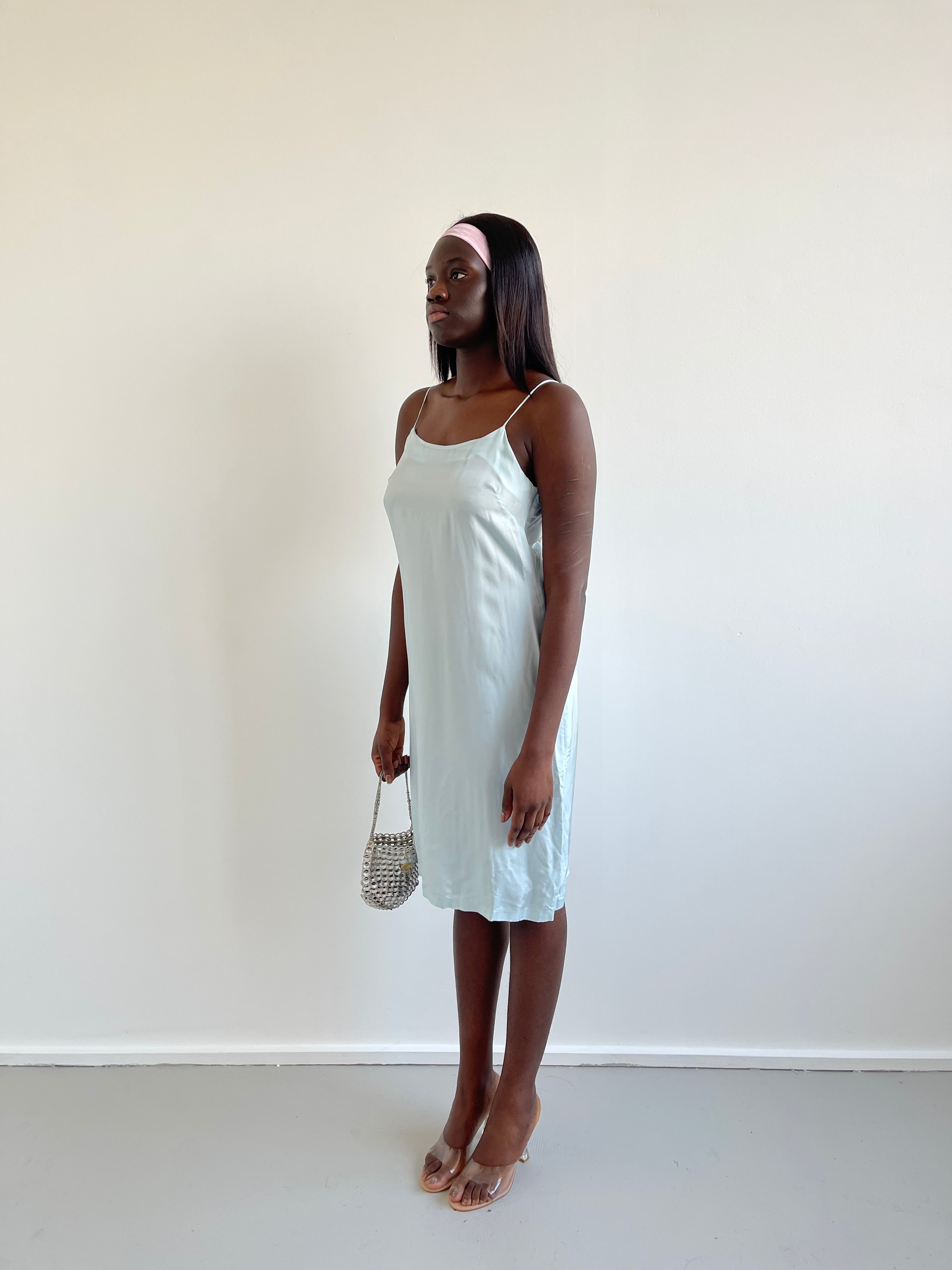 Baby blue knee length dress