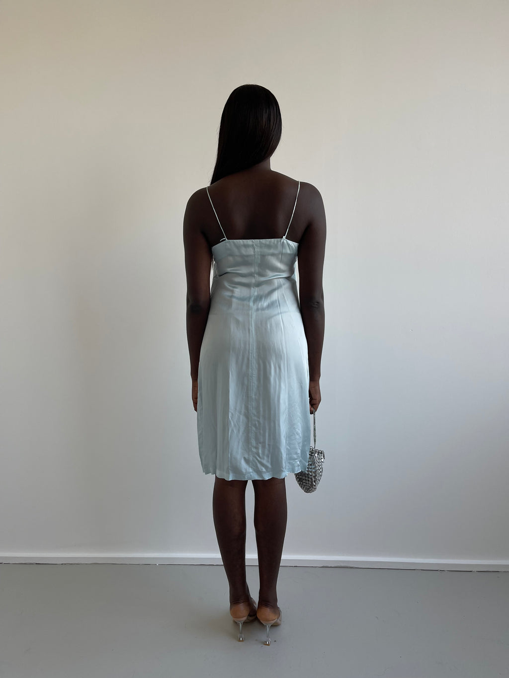 Baby blue knee length dress