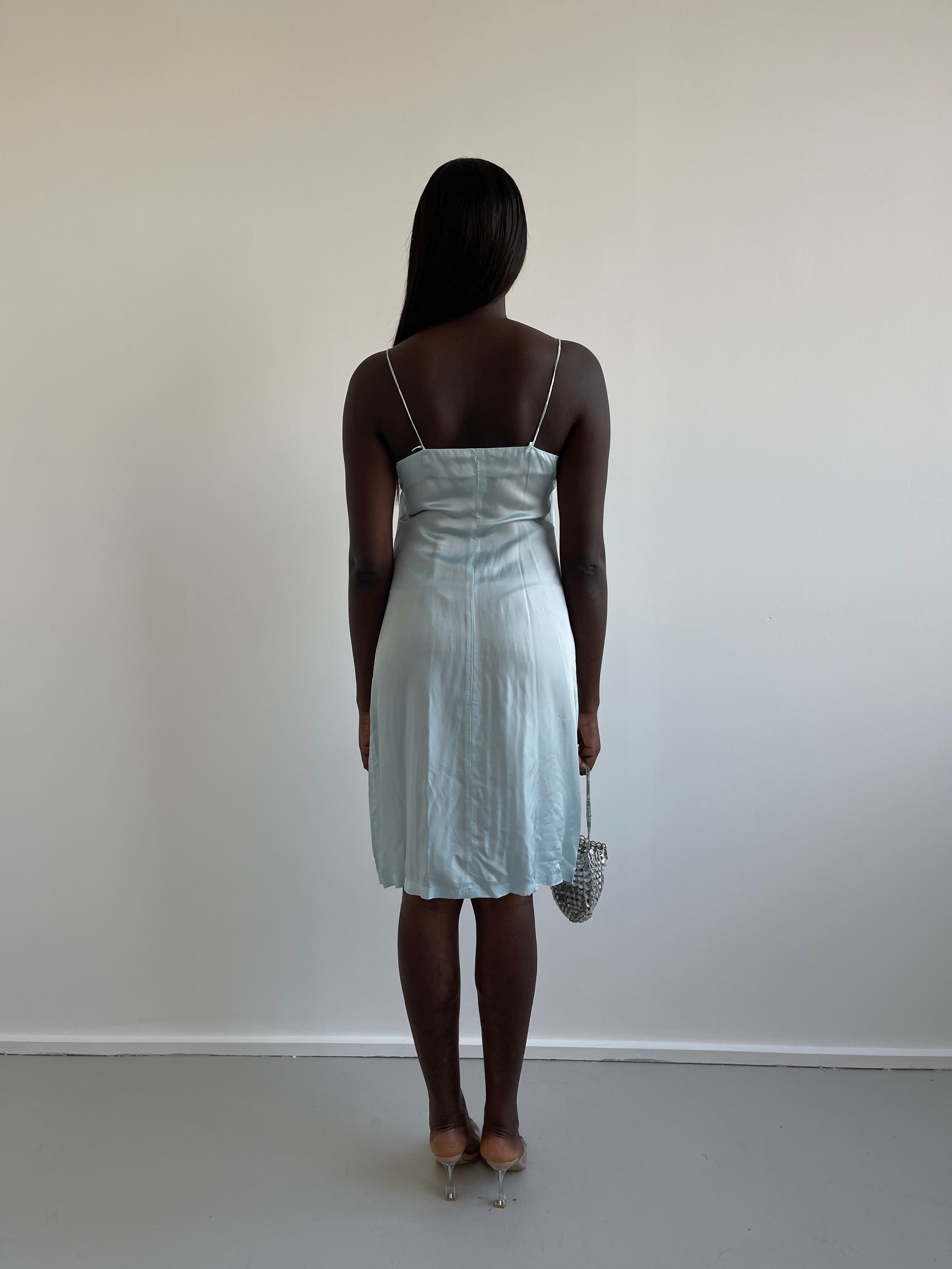 Baby blue knee length dress