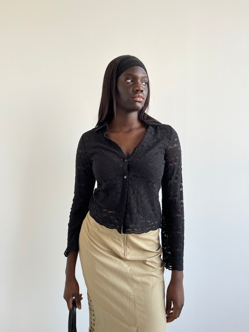 Black lace shirt