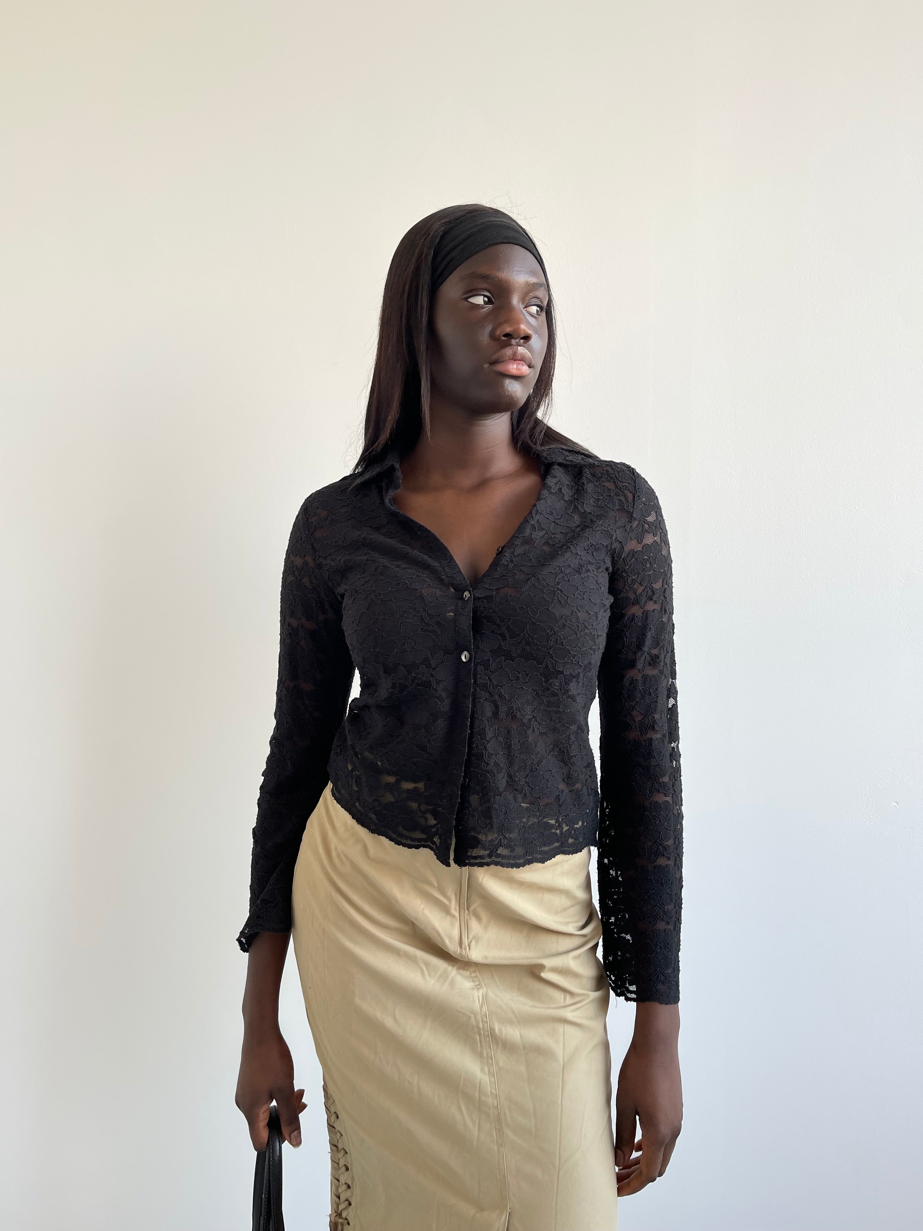 Black lace shirt