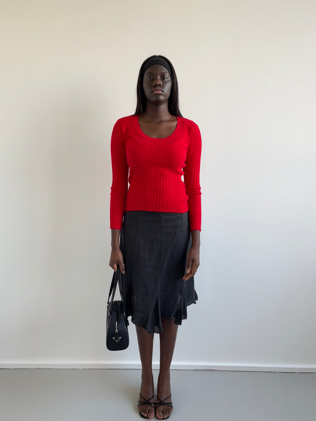 United Colors of Benetton red round neck ribbed jumper