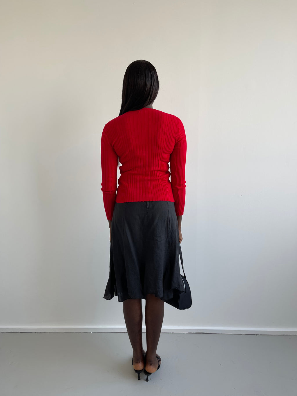 United Colors of Benetton red round neck ribbed jumper