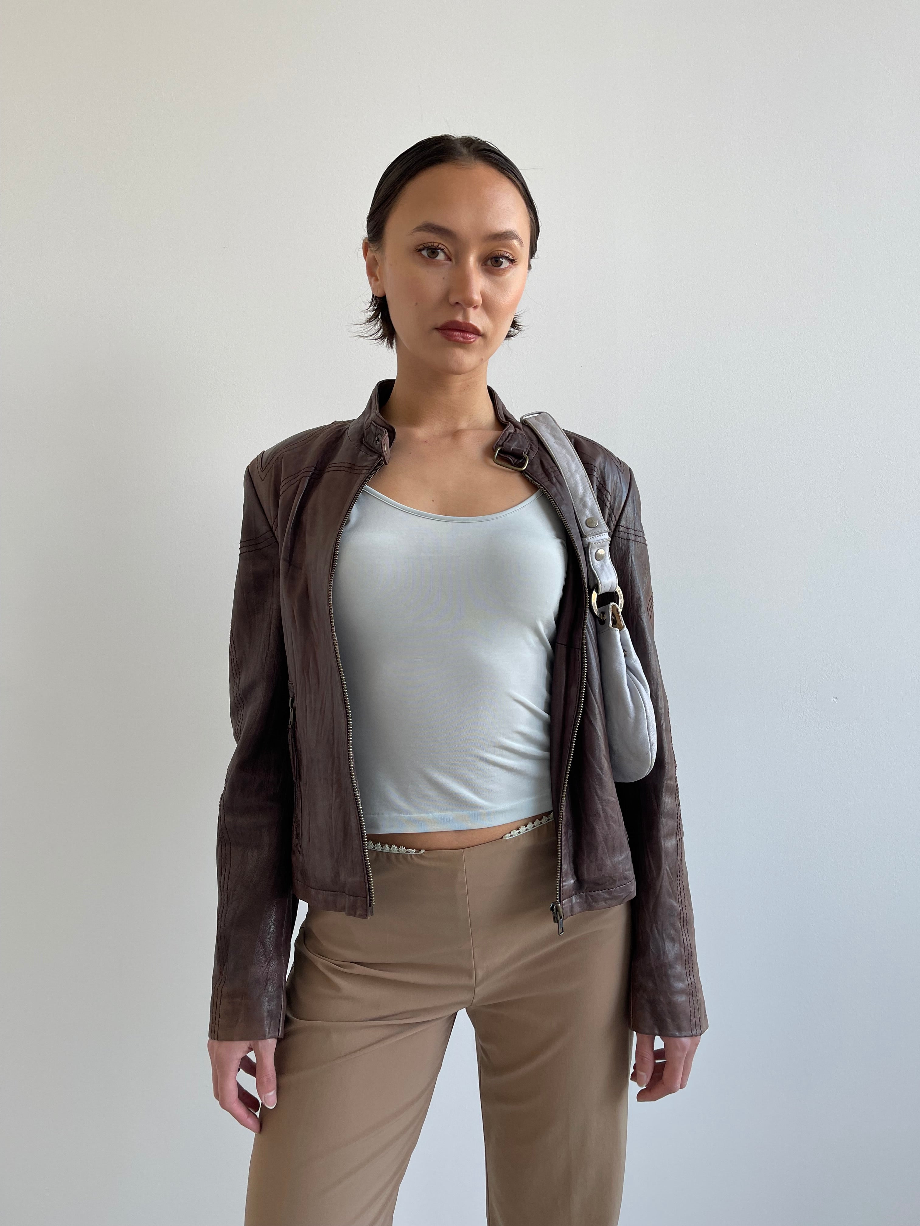 Vintage brown leather jacket