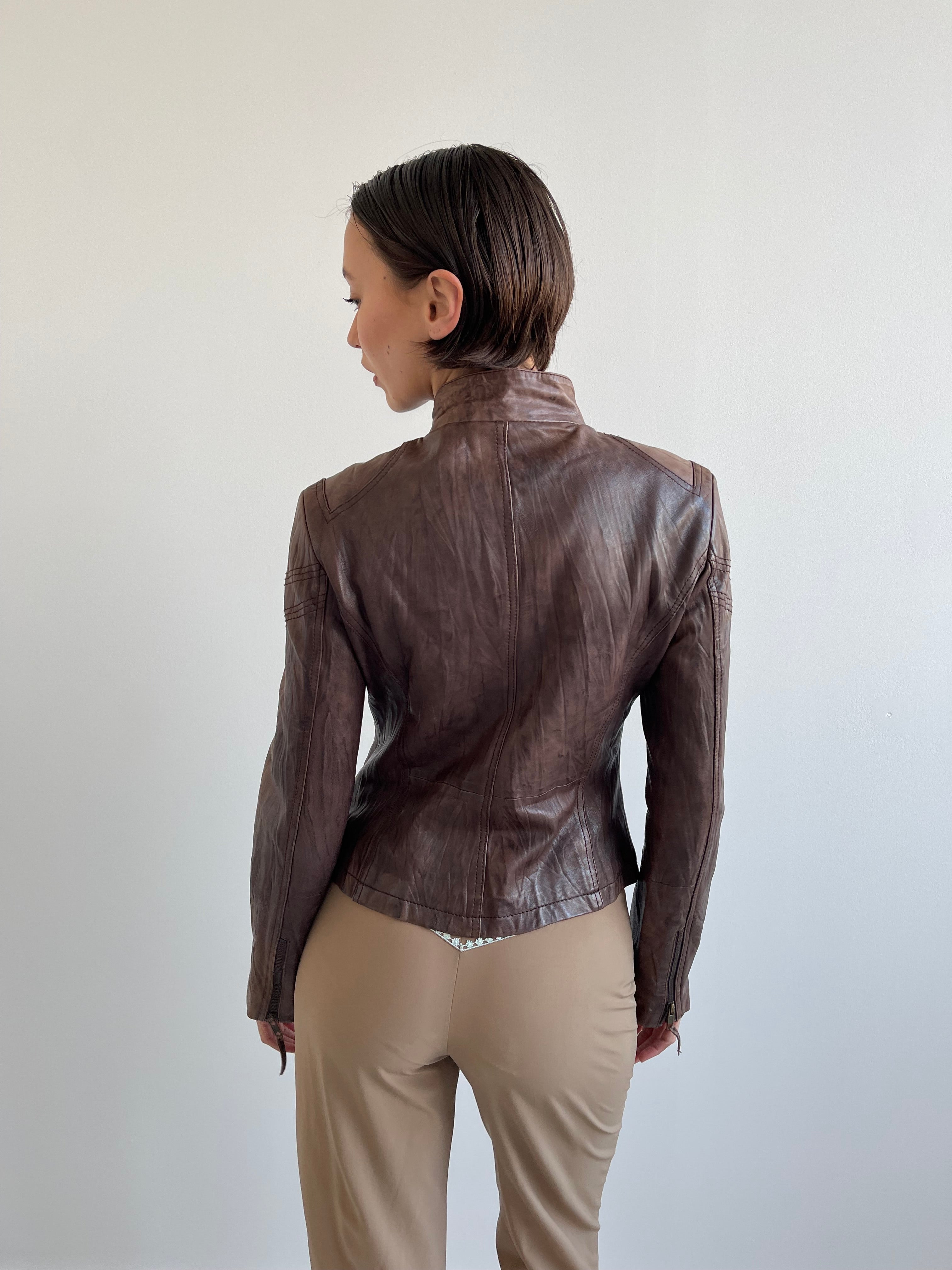 Vintage brown leather jacket