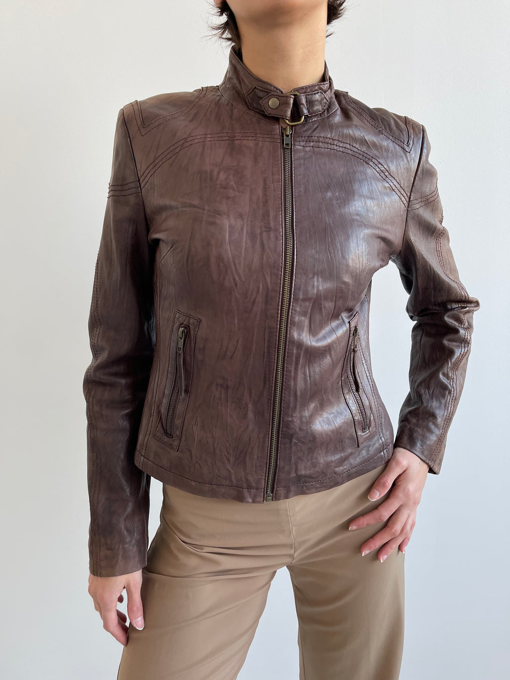 Vintage brown leather jacket