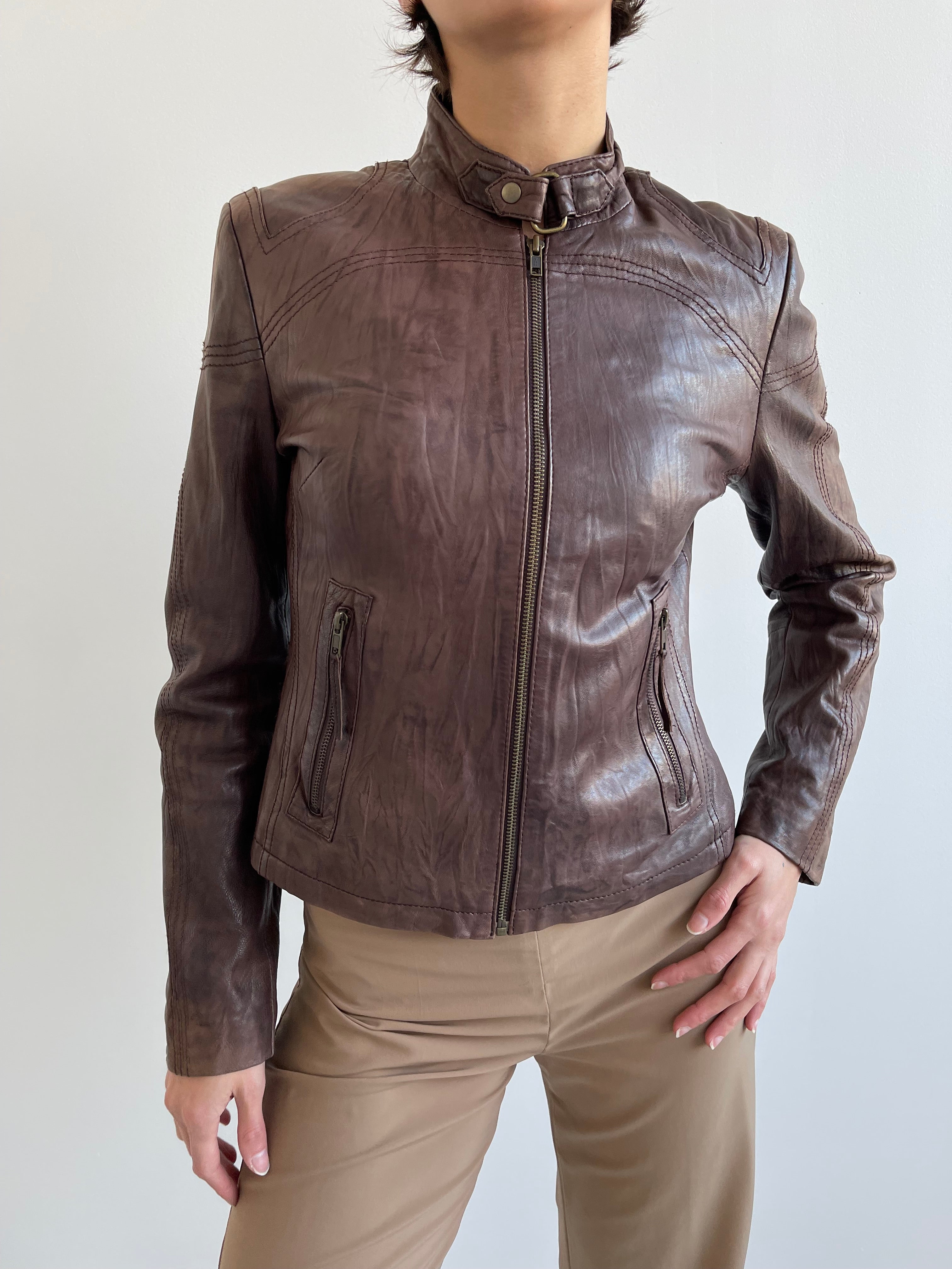 Vintage brown leather jacket