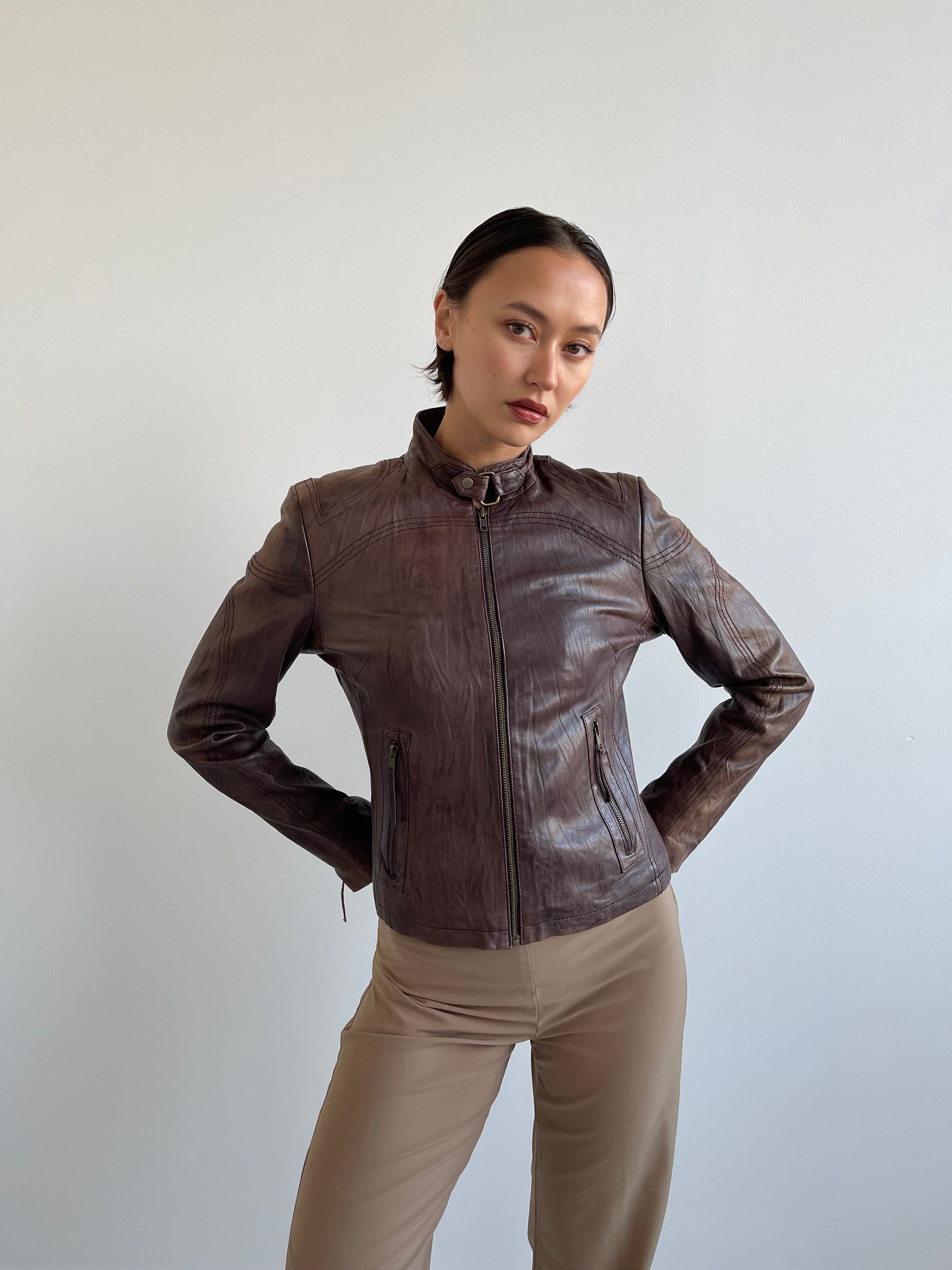 Vintage brown leather jacket