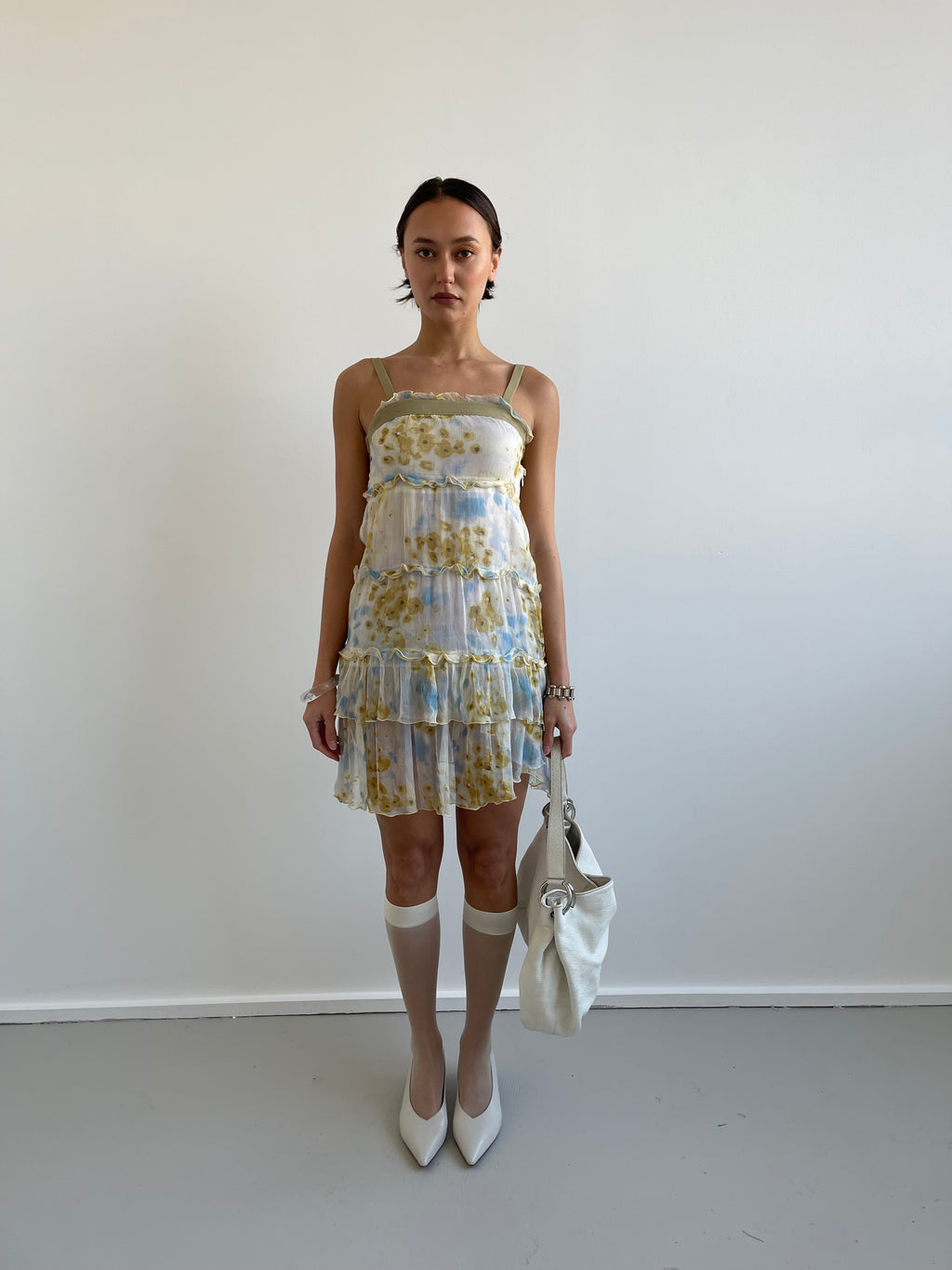 Liu Jo yellow and blue floral silk dress