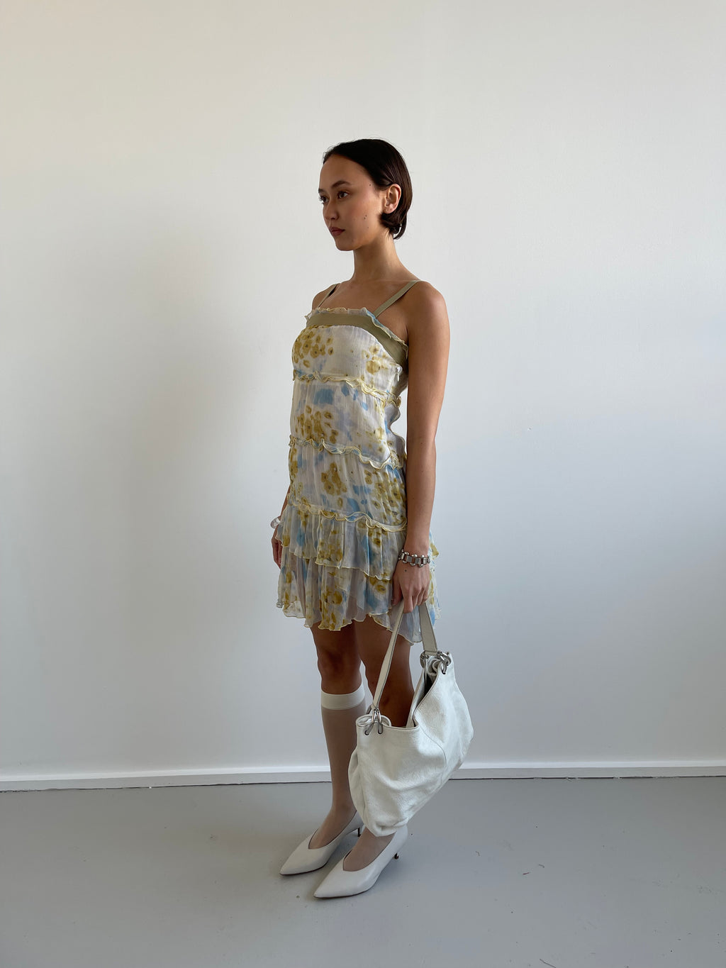 Liu Jo yellow and blue floral silk dress