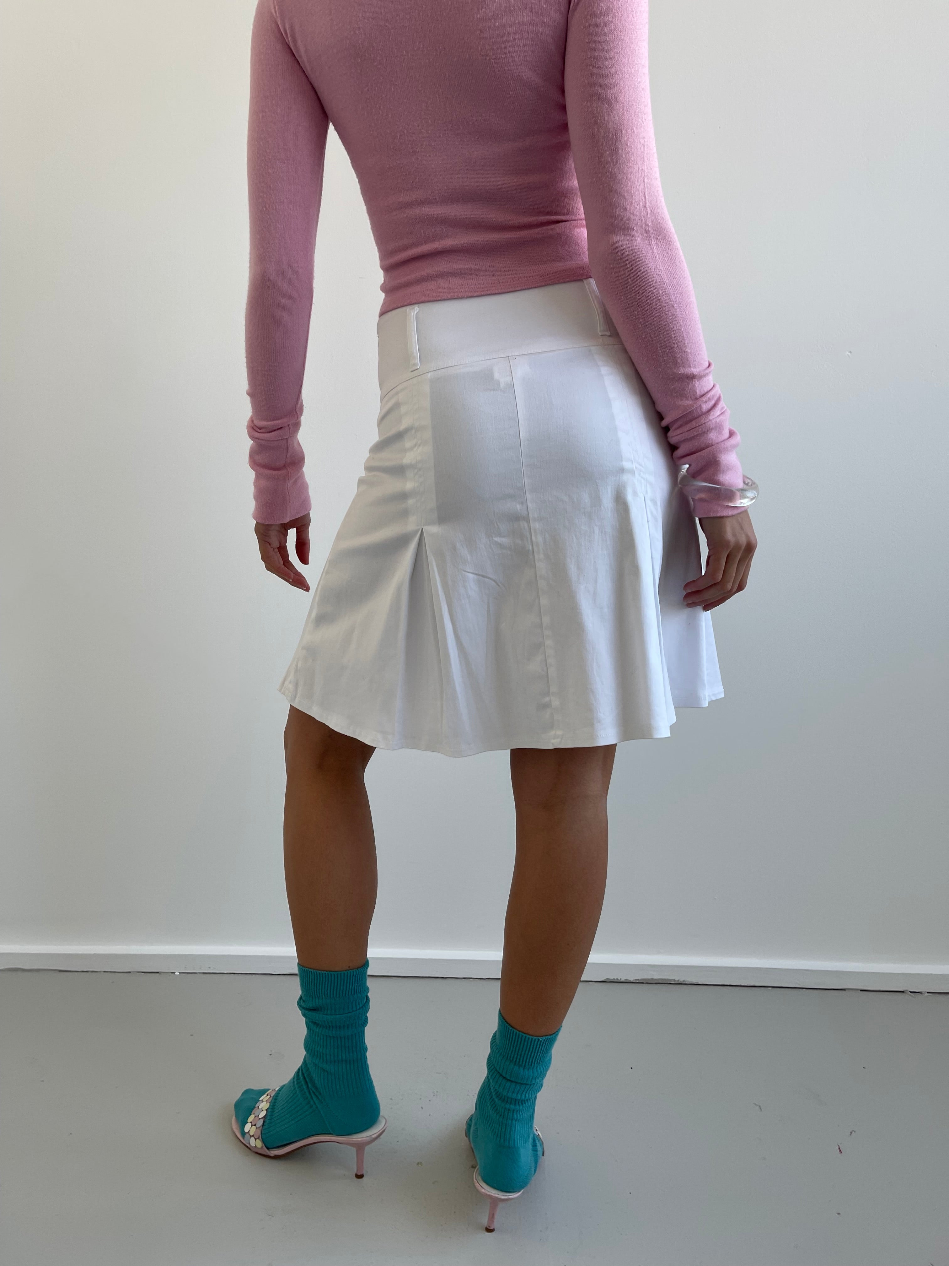 Sisley white pleated skirt