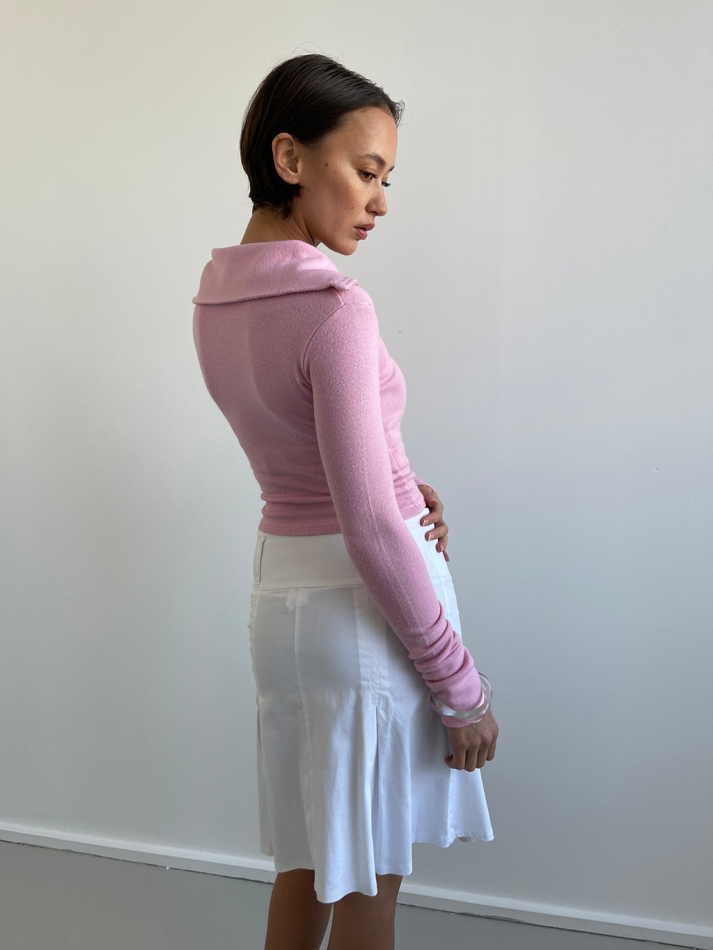 Candy pink zip up cardigan