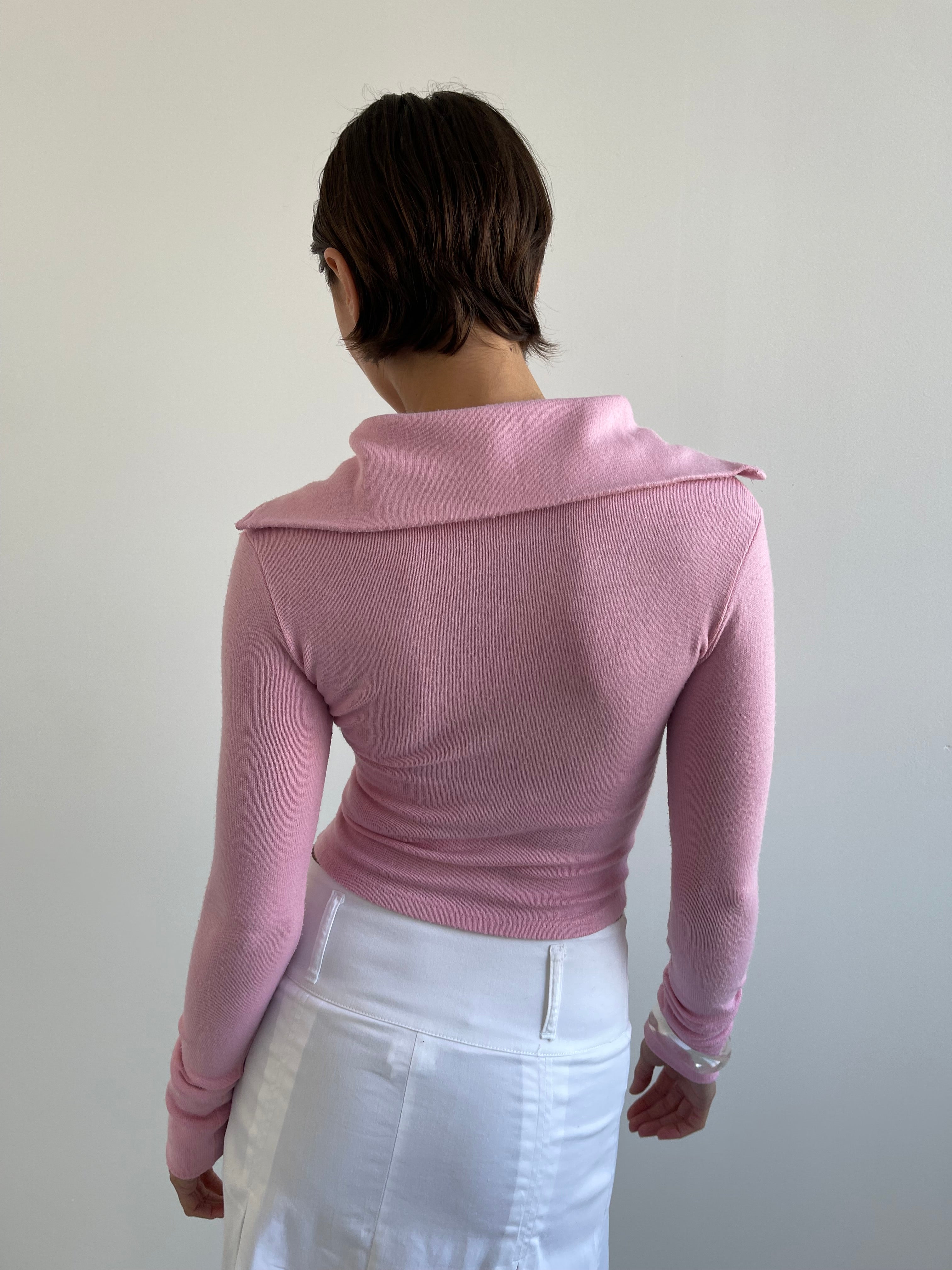 Candy pink zip up cardigan