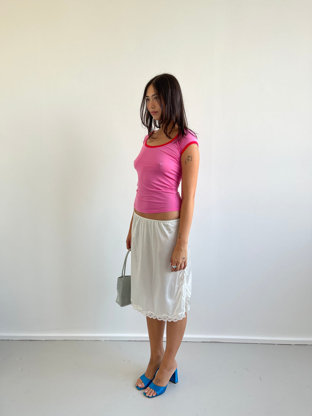 John Richmond pink t-shirt with red trims