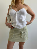 Beige canvas mini skirt
