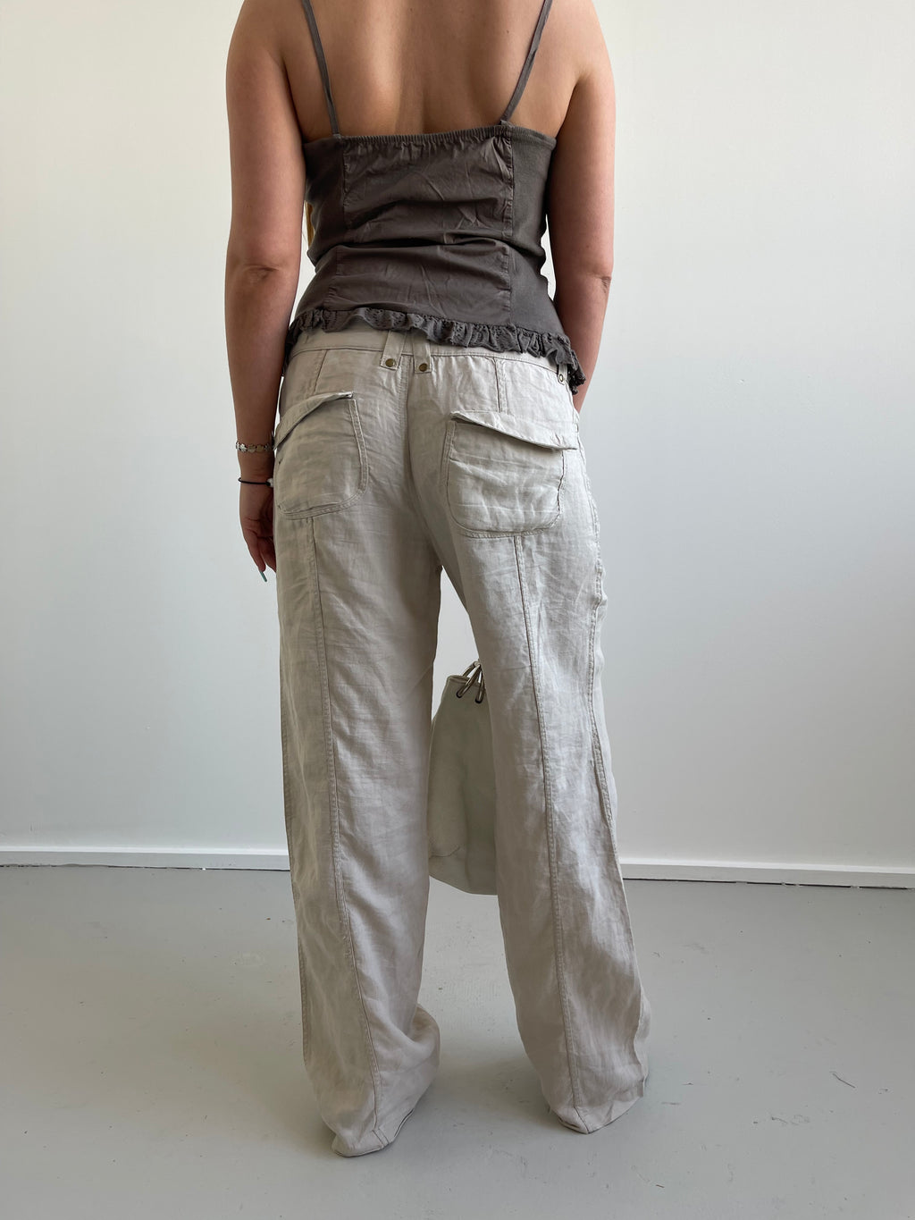 Cache Cache beige linen trousers