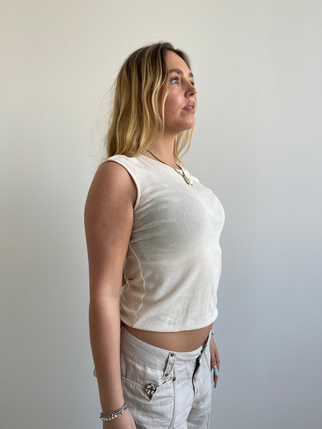 Armani Jeans vintage cream tank top