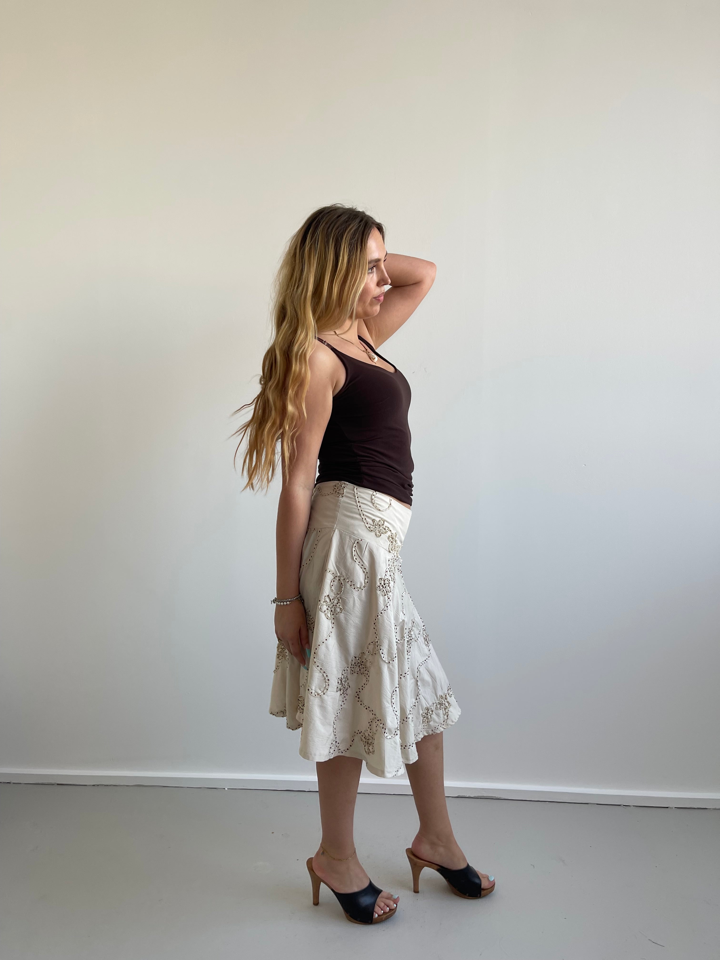 Brown double layered micro mesh cami top