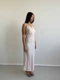 Vintage blush pink long slip dress