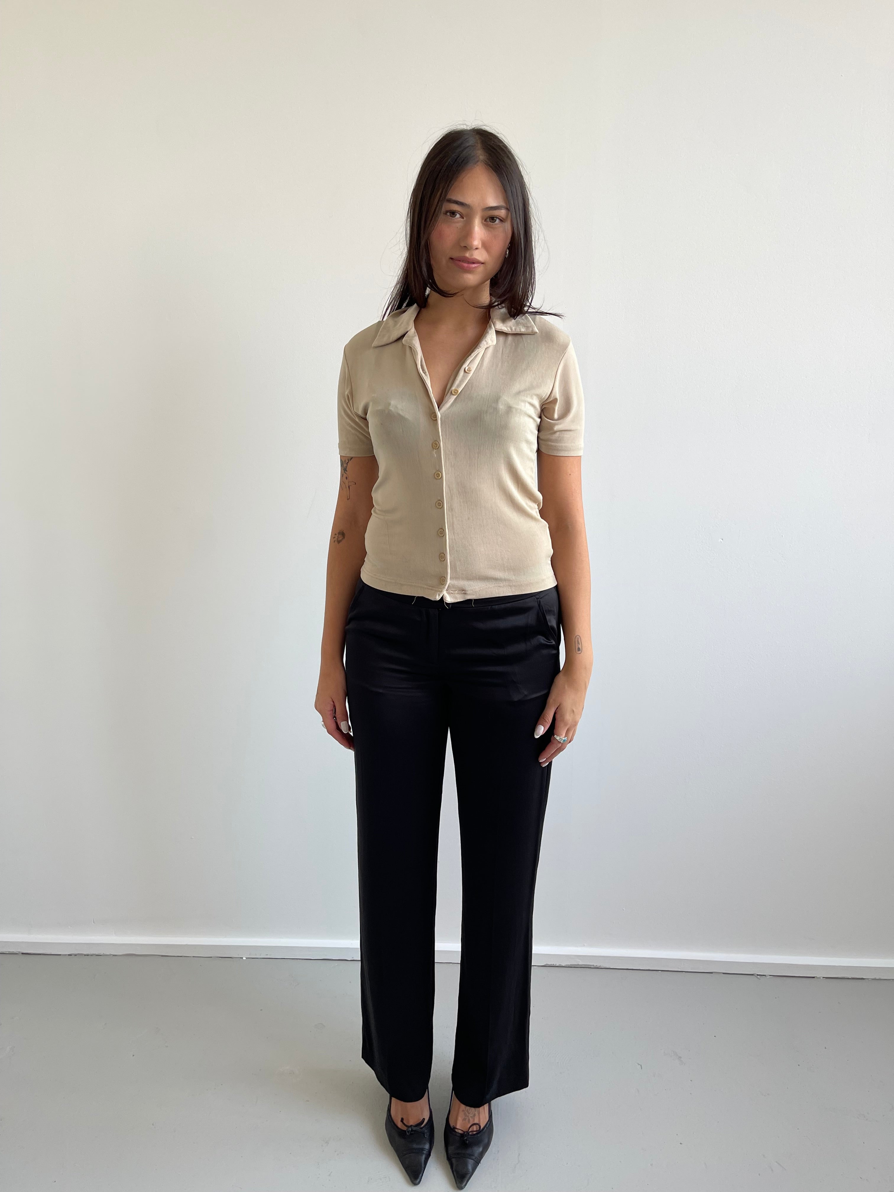 Hennes tan jersey short sleeved shirt