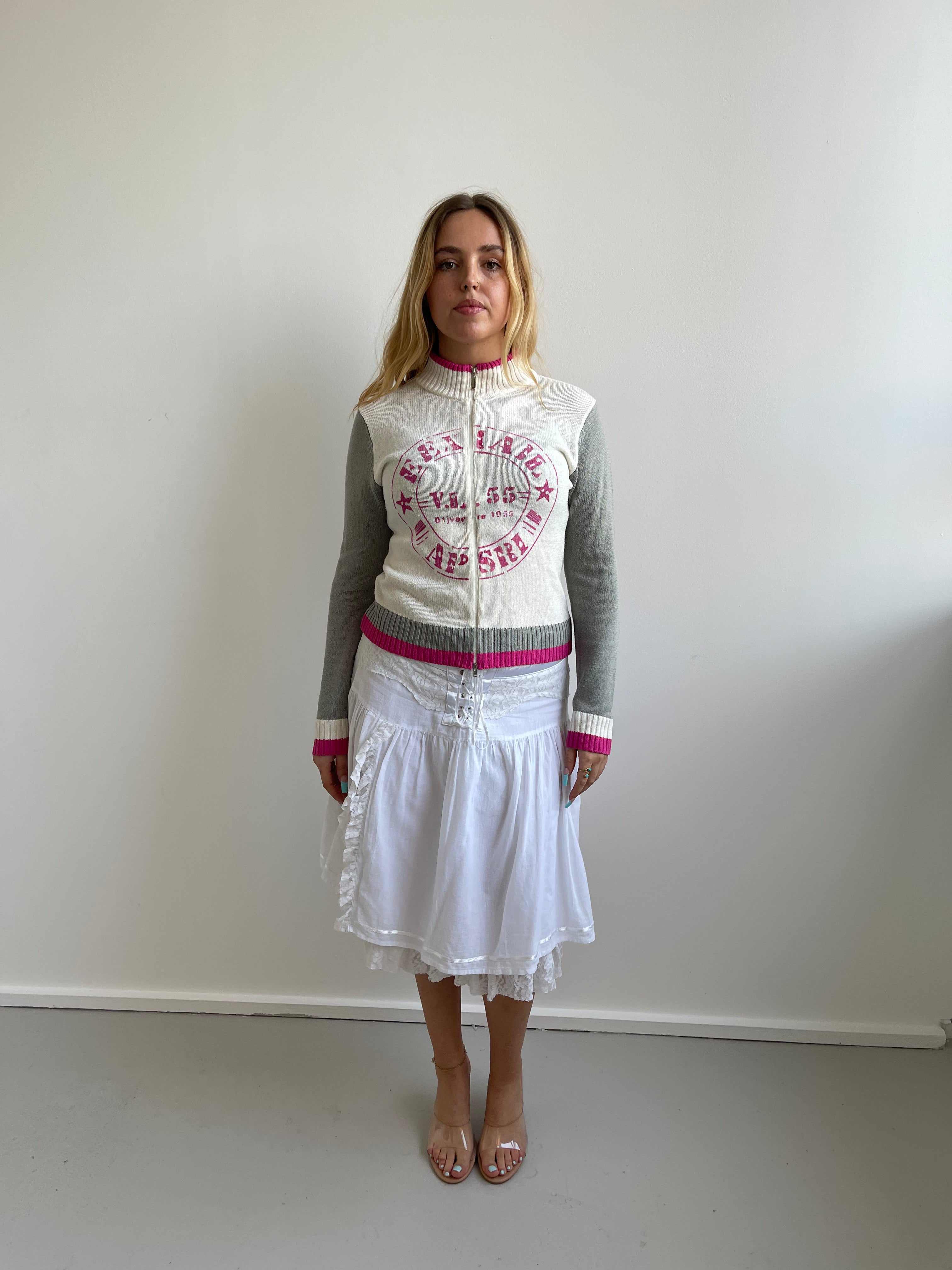 Vintage double zip up jumper