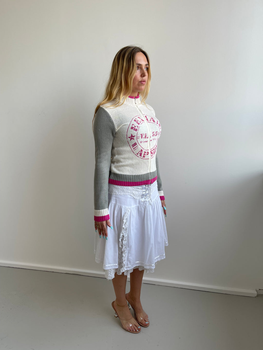 Vintage double zip up jumper