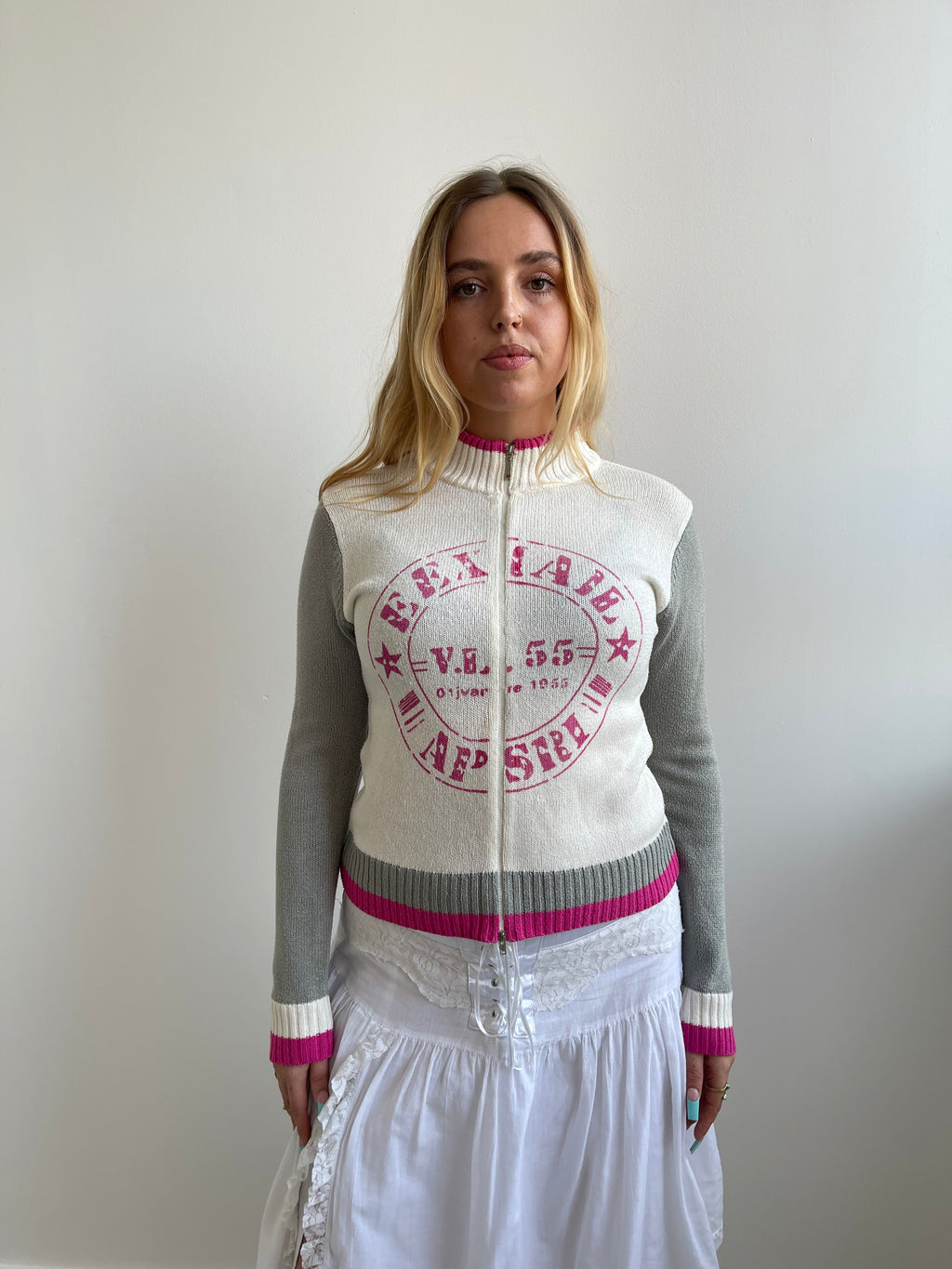 Vintage double zip up jumper