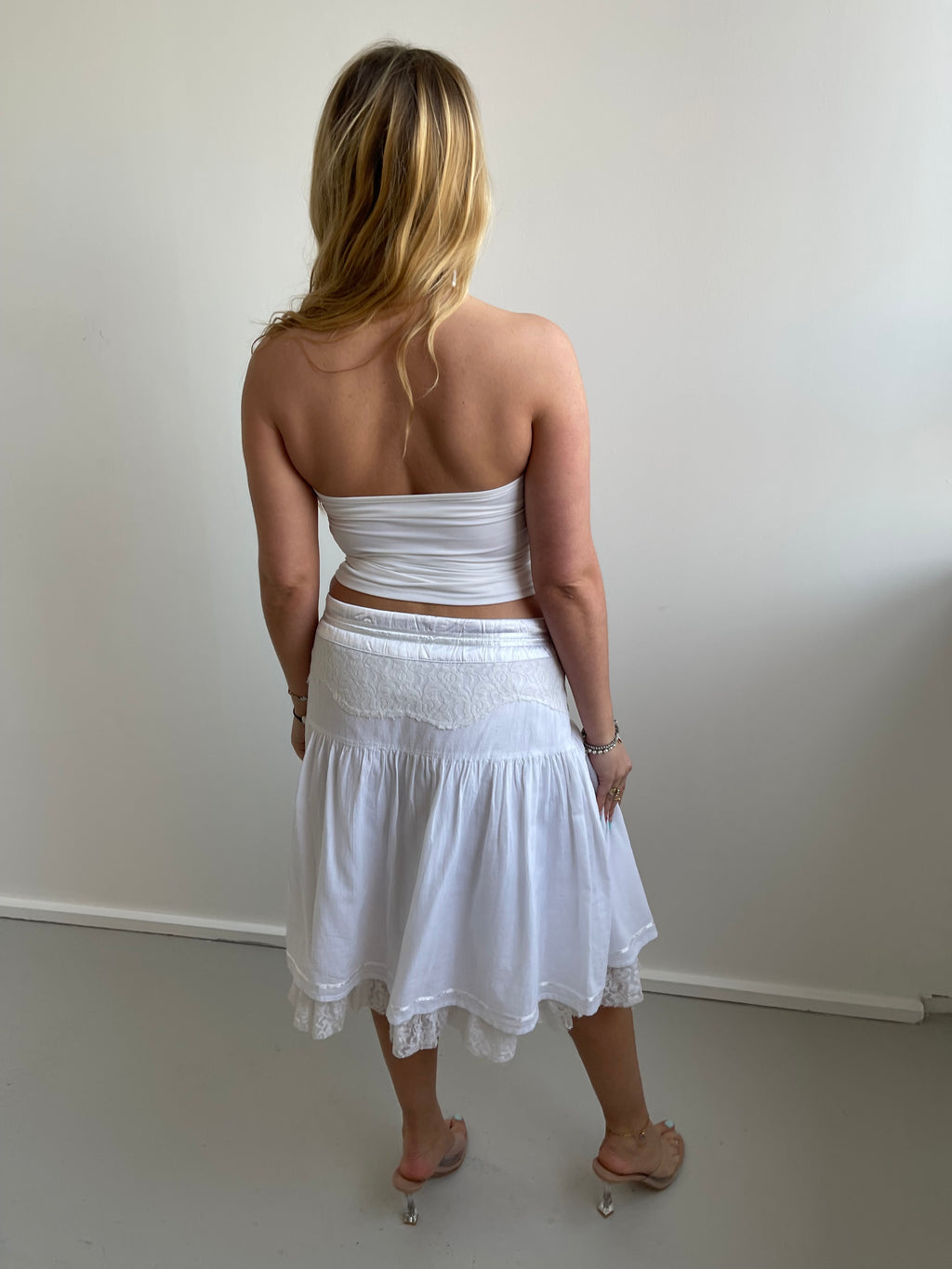 White halterneck top