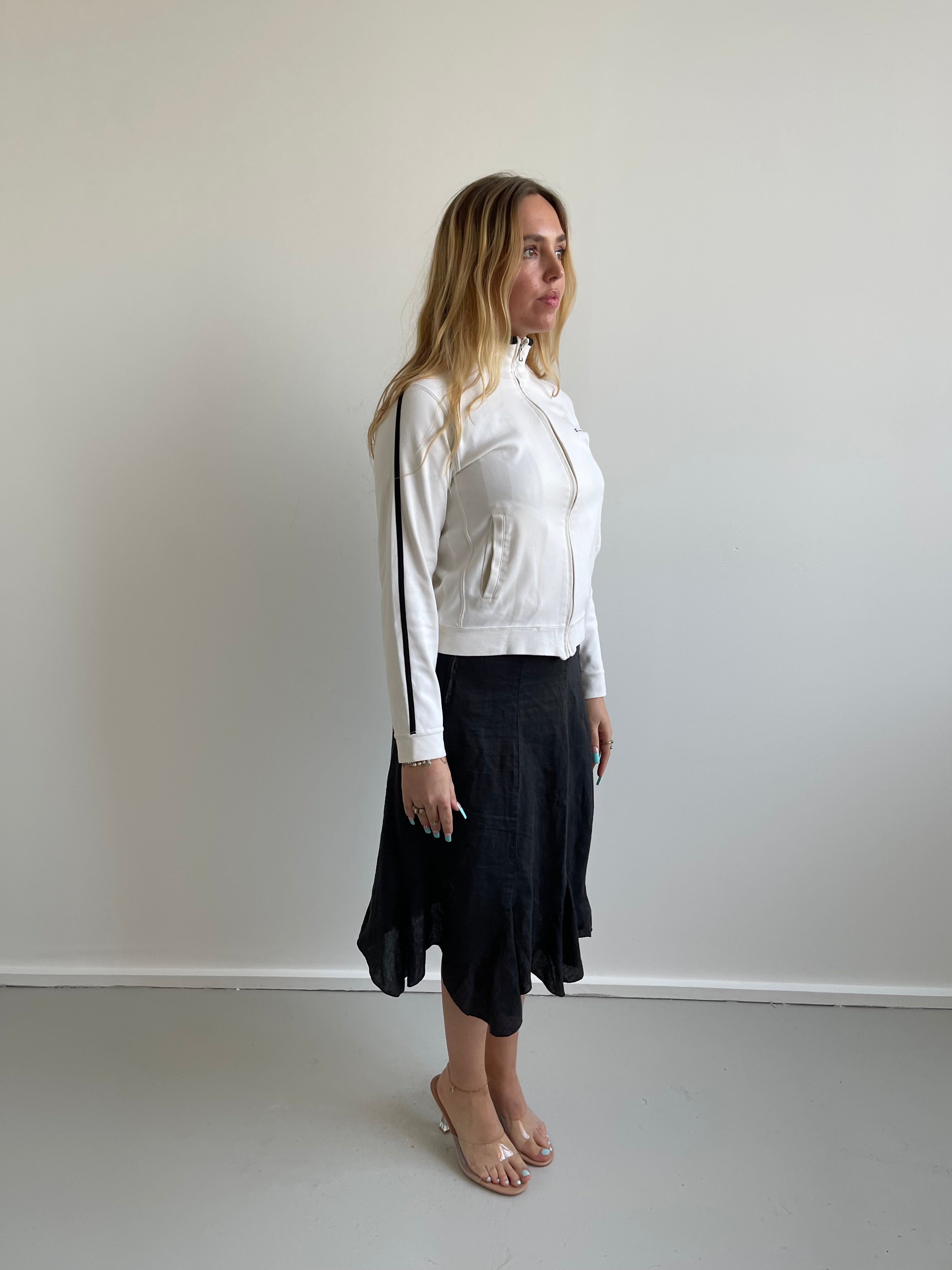 Champion white zip up sweatshirt