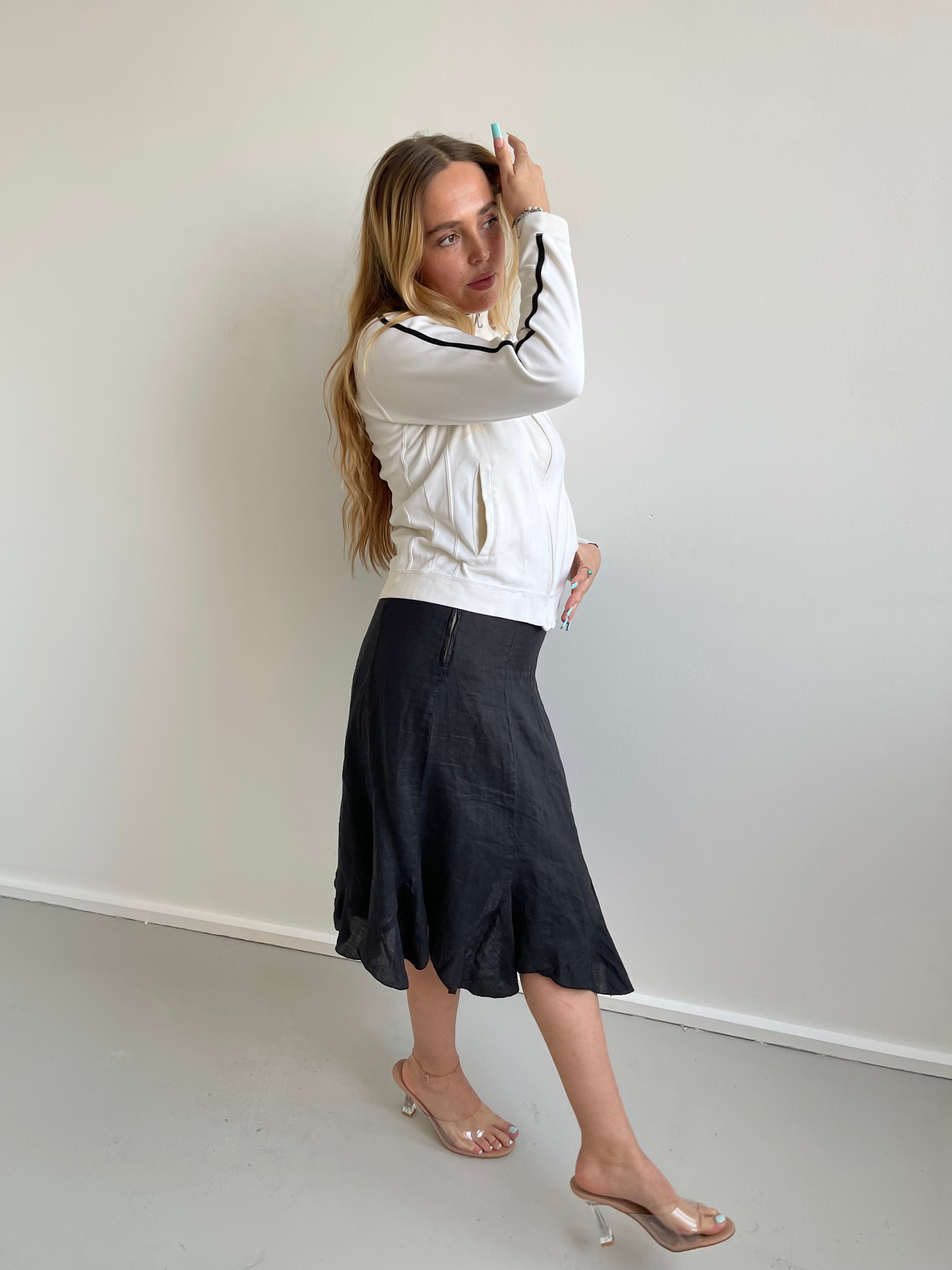 Champion white zip up sweatshirt