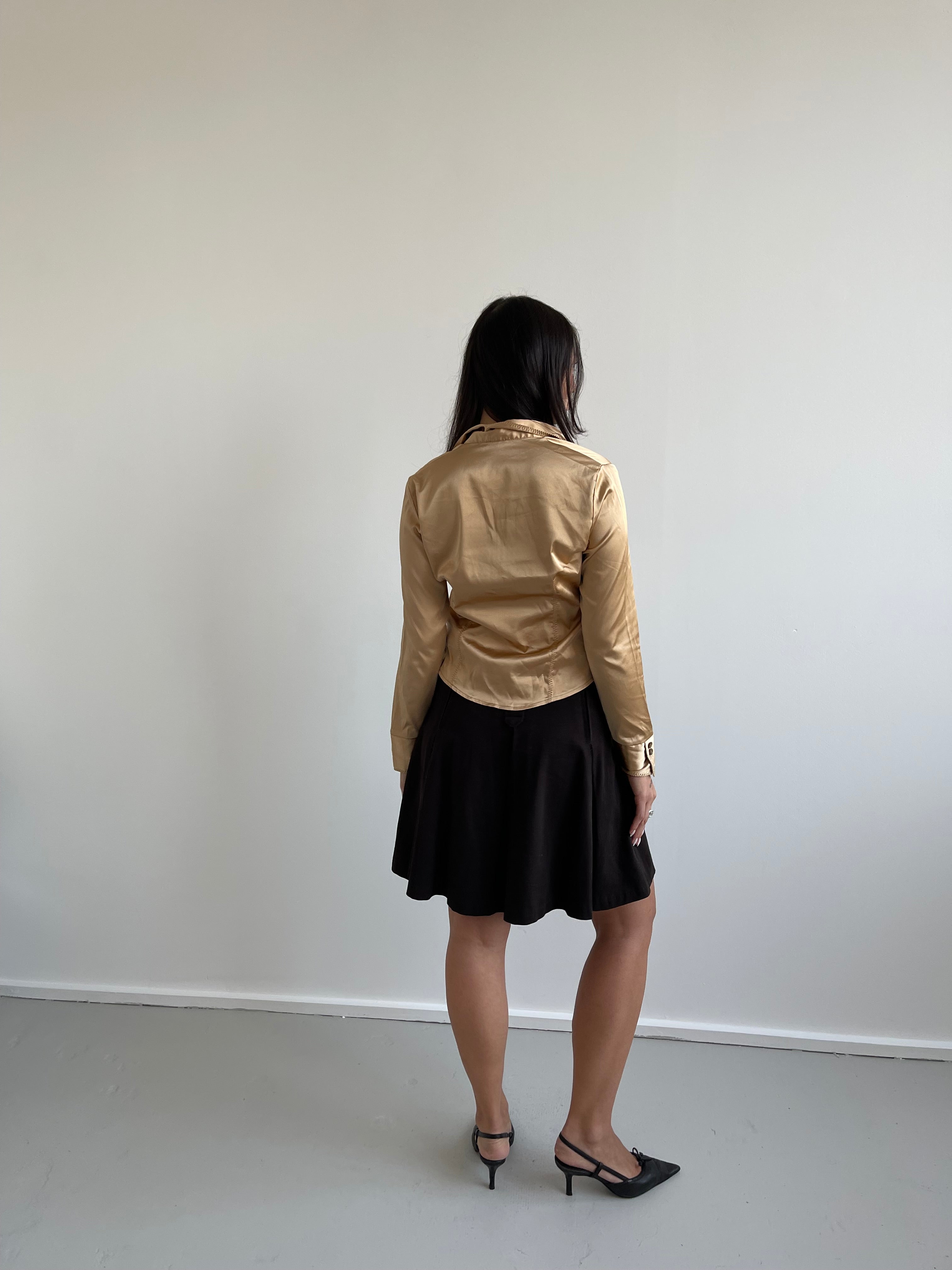 Gold satin shirt